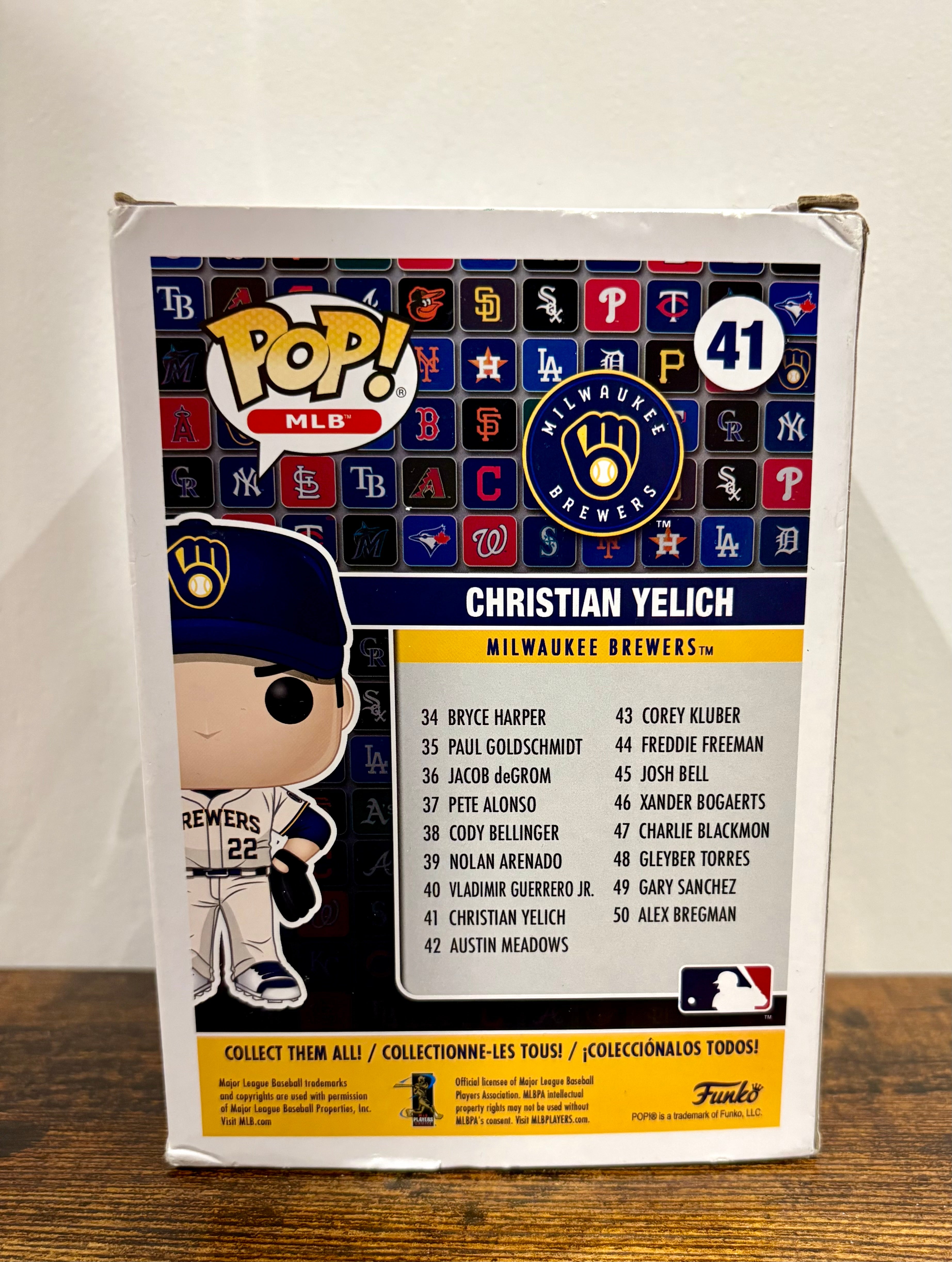 Funko Pop! Vinyl: Christian Yelich #41 slight damage to corner of box