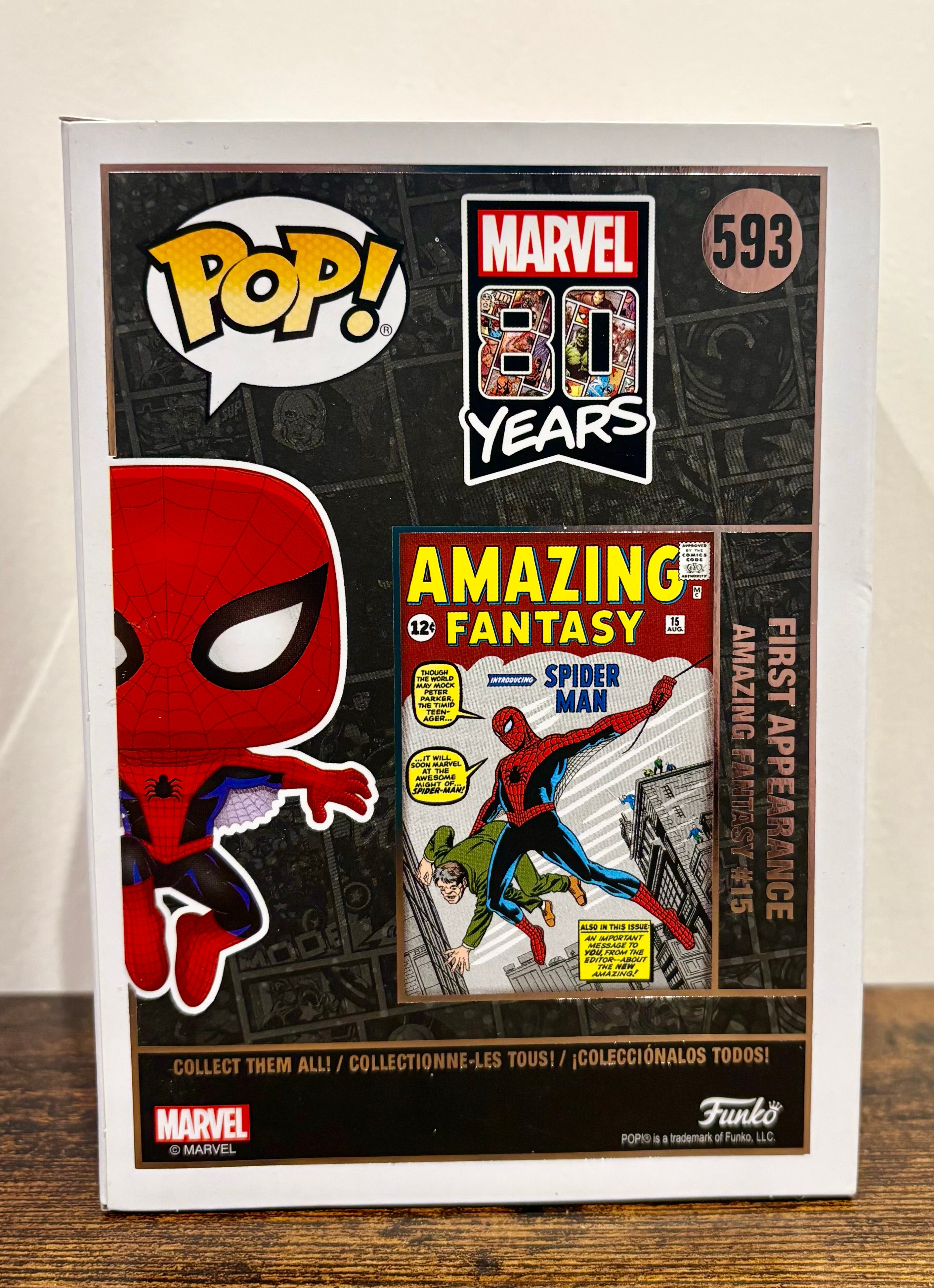 Funko Pop! Marvel Spider-Man #593 Diamond Collection Edition