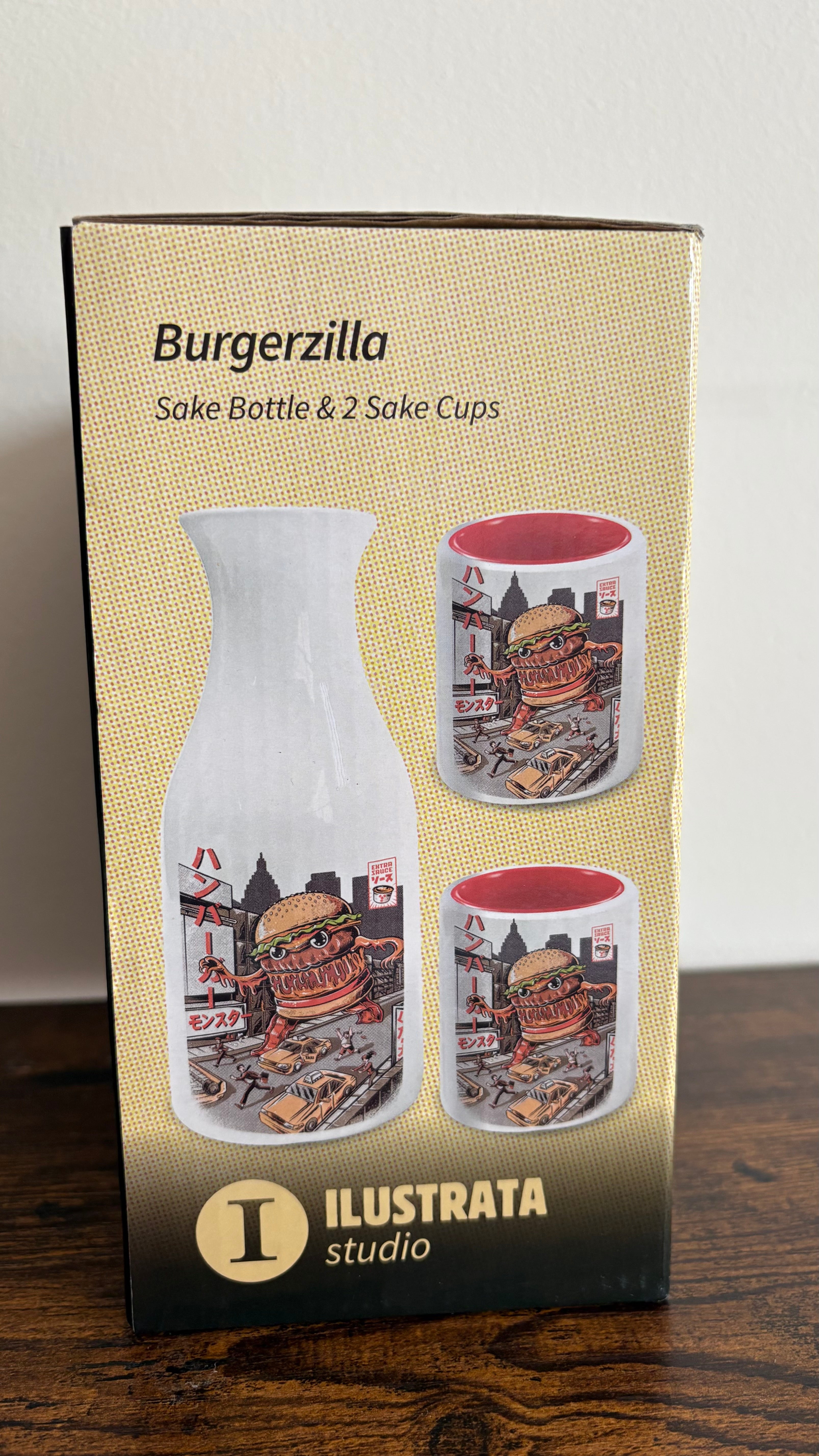 Burgerzilla Saka Bottle & 2 Cups.