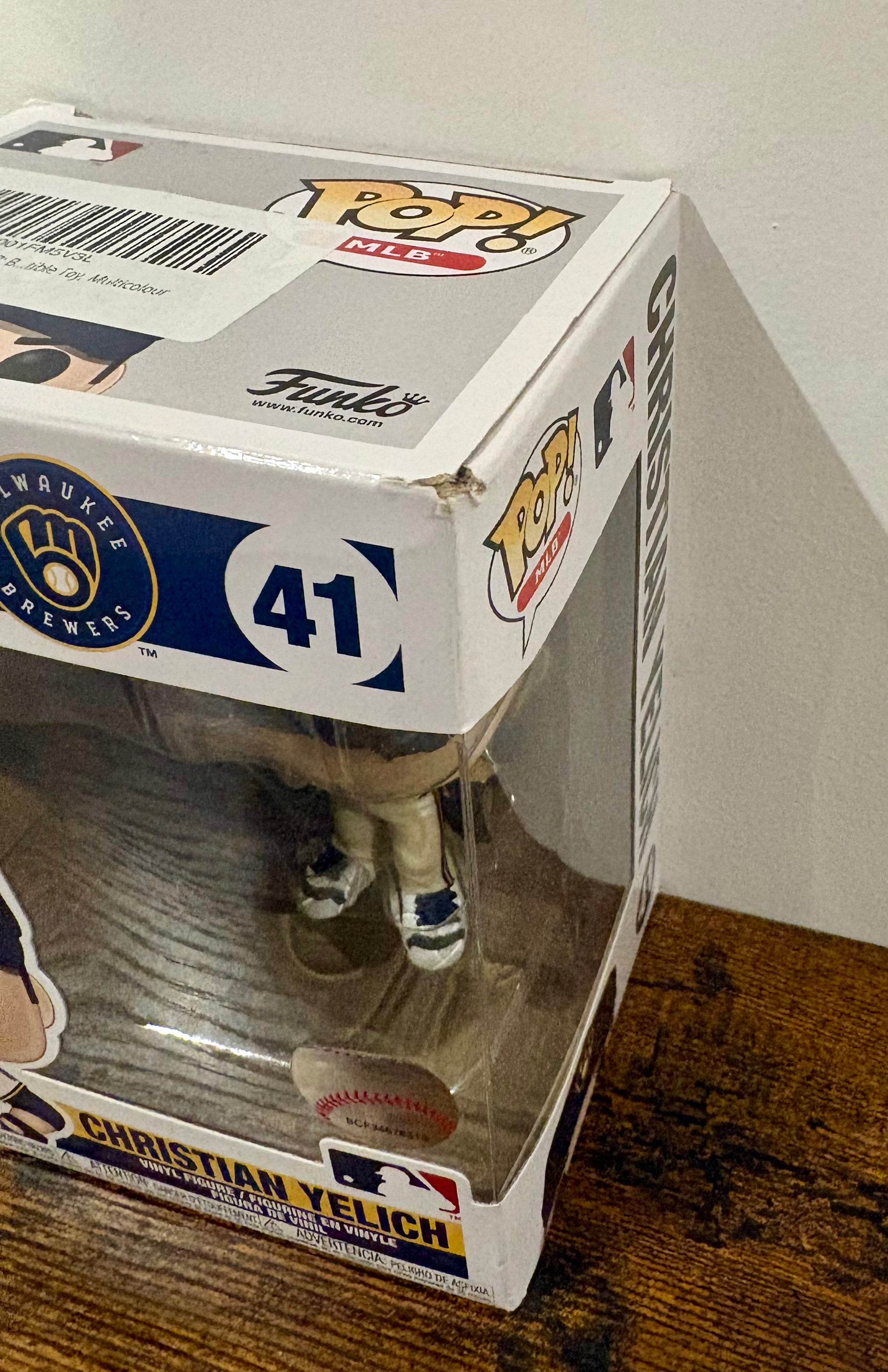 Funko Pop! Vinyl: Christian Yelich #41 slight damage to corner of box