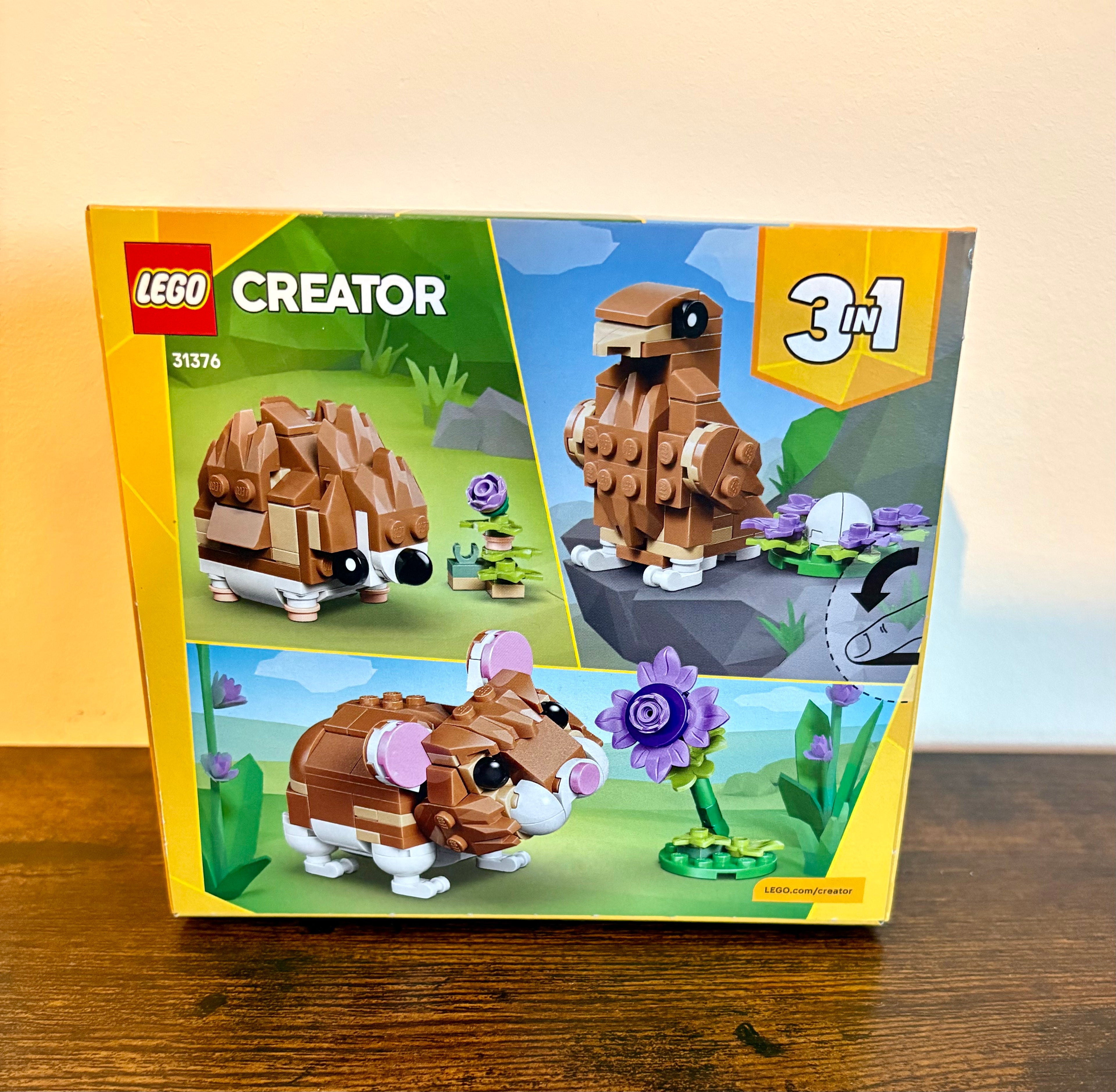 Lego 31376 Creator 3in 1 Cute Hamster with a Flower + Hedgehog + Eagle