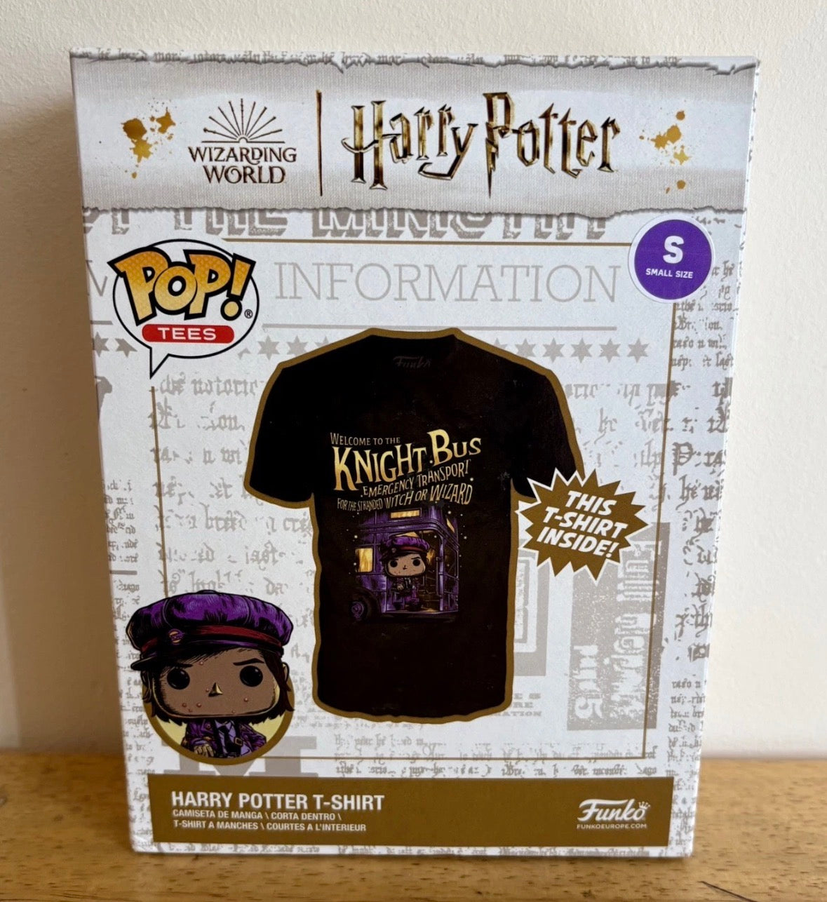 Funko Pop T-Shirt Harry Potter - Knight Bus Stan Shunpike - Size small New