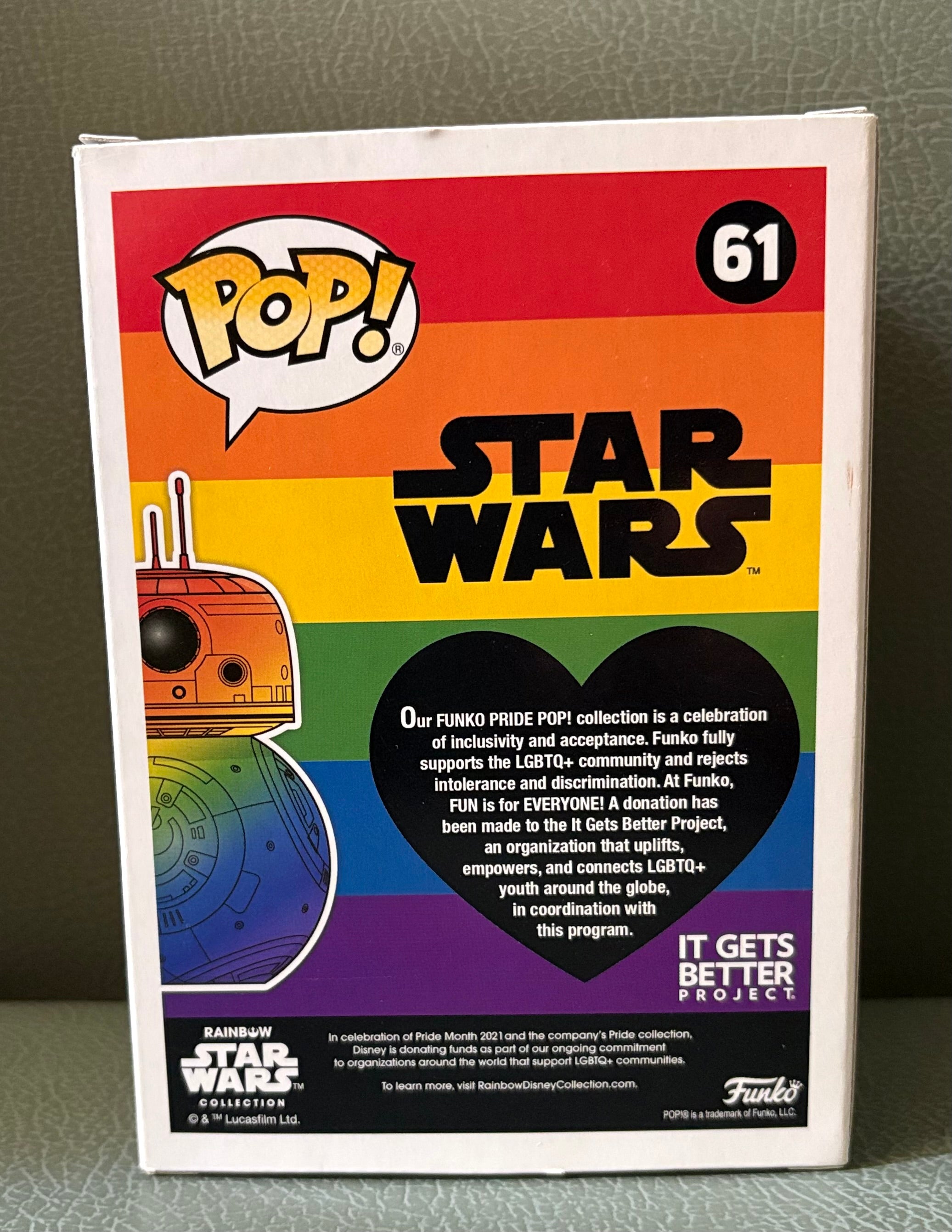 Funko Pop #61 Limited Edition Rainbow Pride BB-8