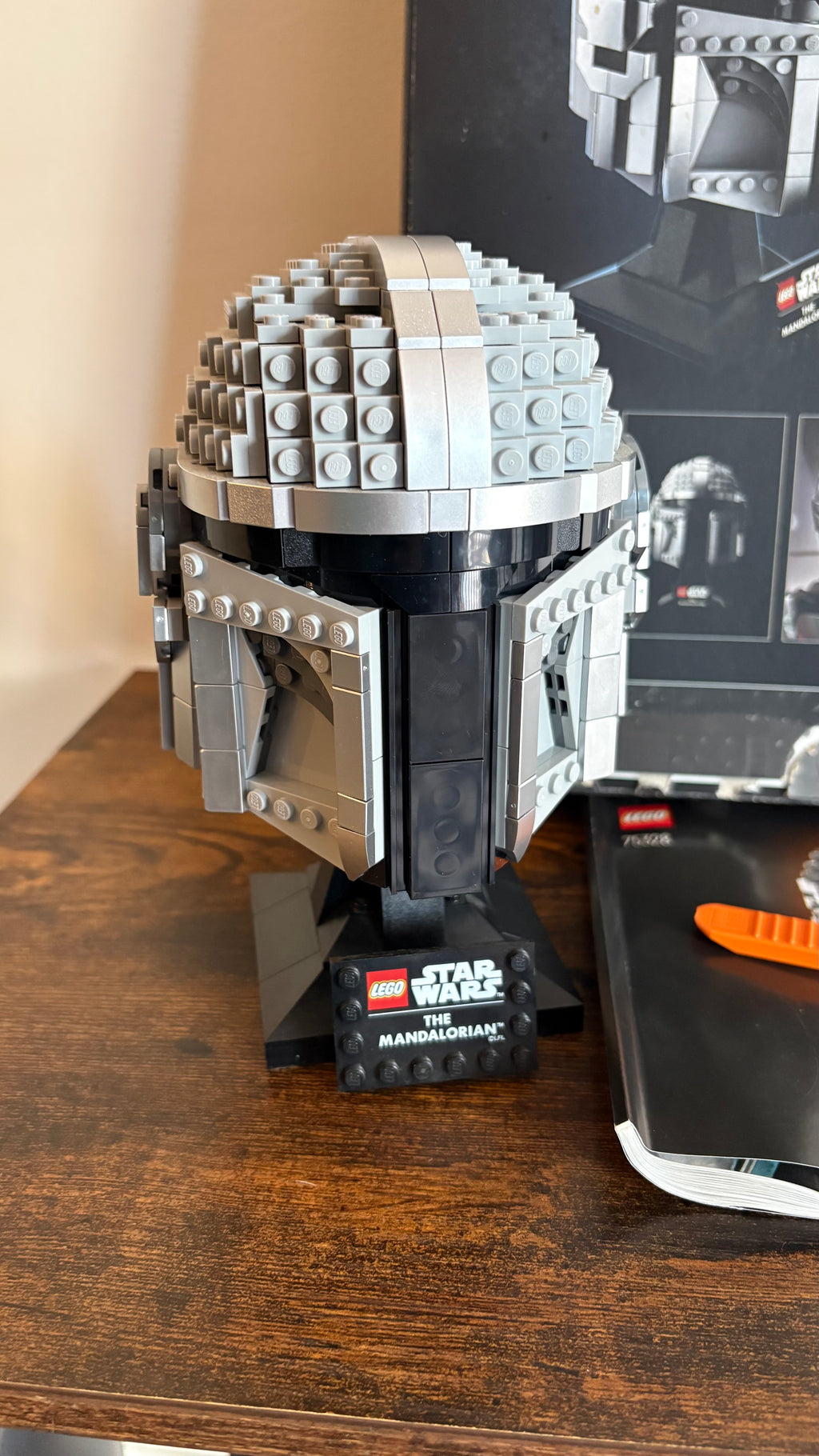 LEGO Star Wars the Mandalorian Helmet 75328 100% Box & Instructions