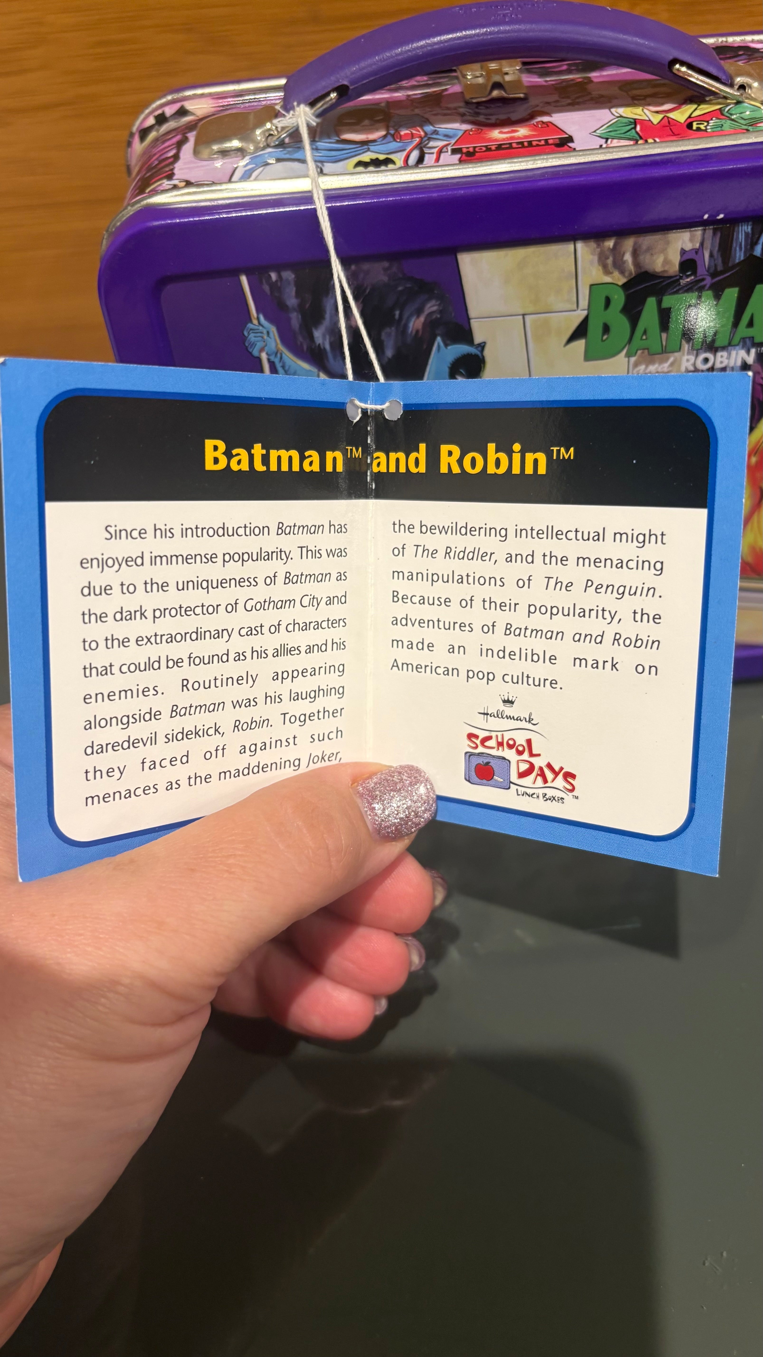 Batman & Robin DC Comics Metal Lunch Tin – Hasbro Hallmark Vintage Collectible..