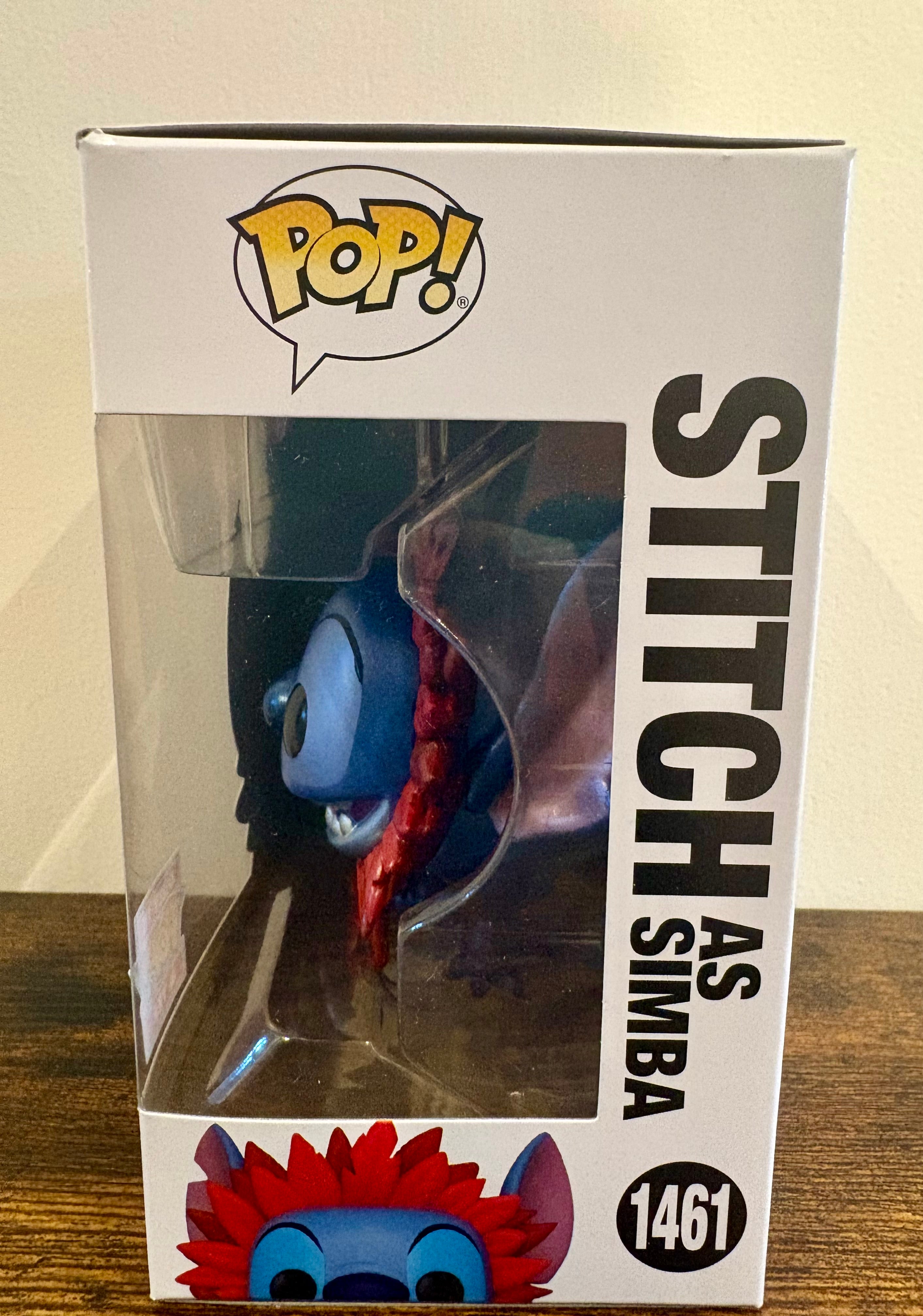 Funko Pop Vinyl Figure Stitch In Costume As Simba Disney #1461 New Collectable