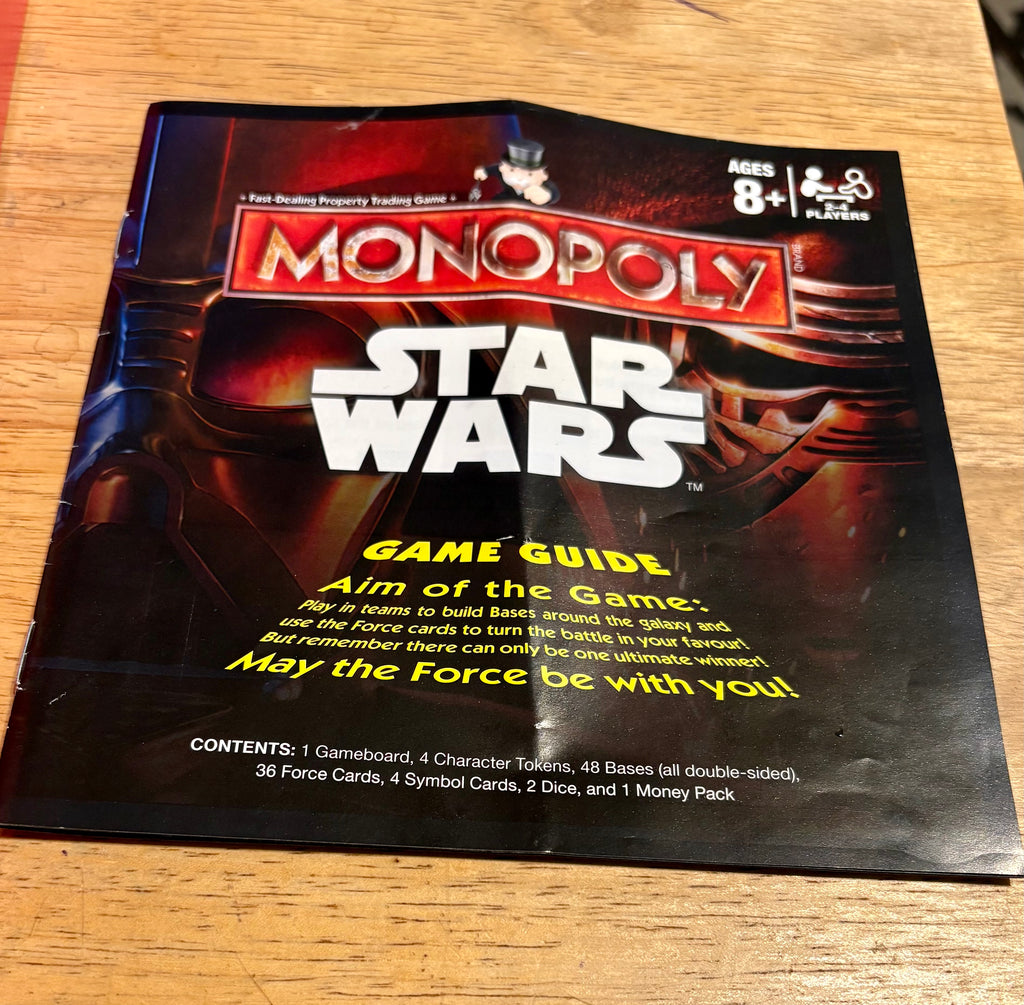 Collectables & Board game Star Wars Monopoly 2015 Hasbro Disney Luke Skywalker Finn Darth Vader