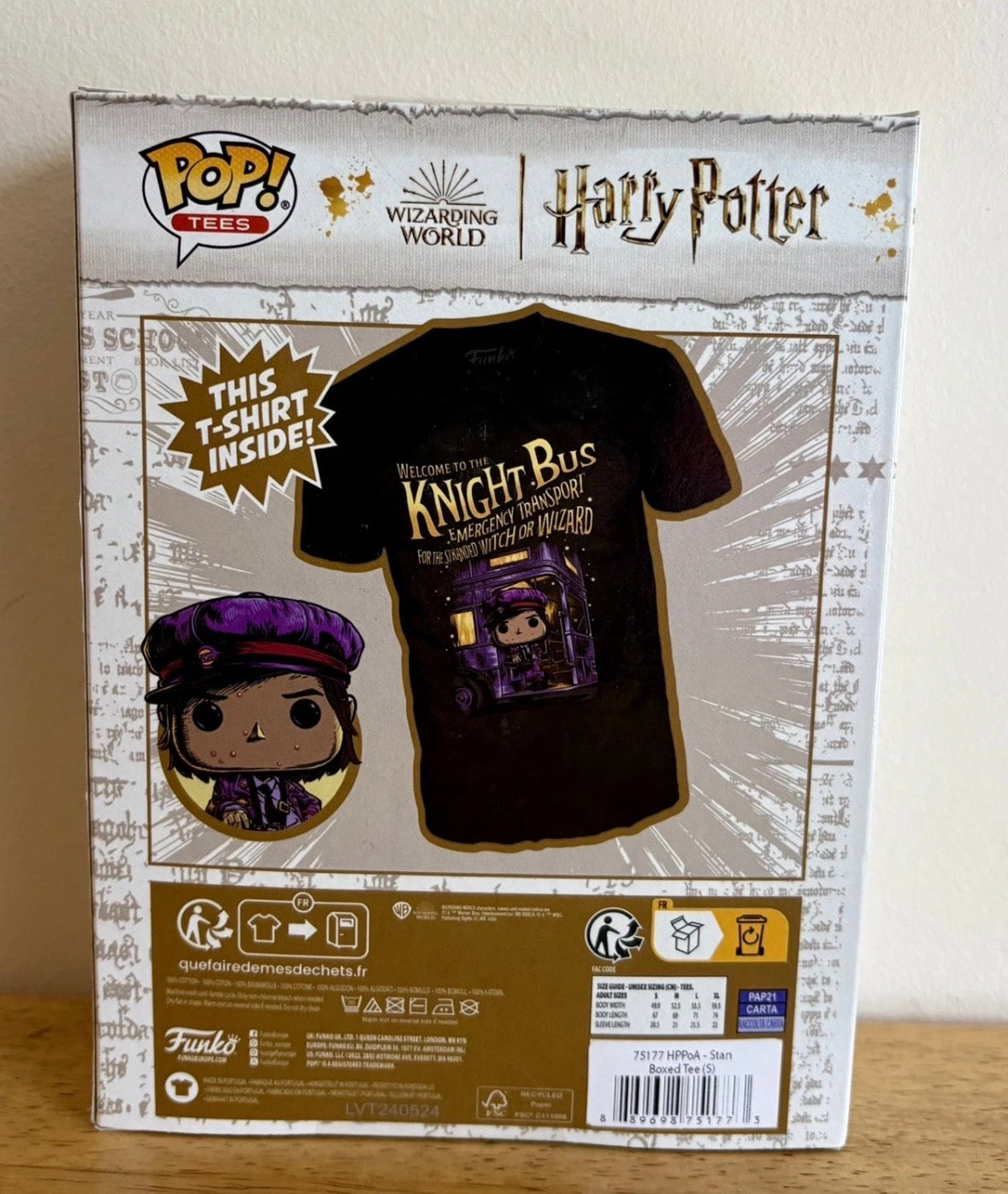 Funko Pop T-Shirt Harry Potter - Knight Bus Stan Shunpike - Size small New