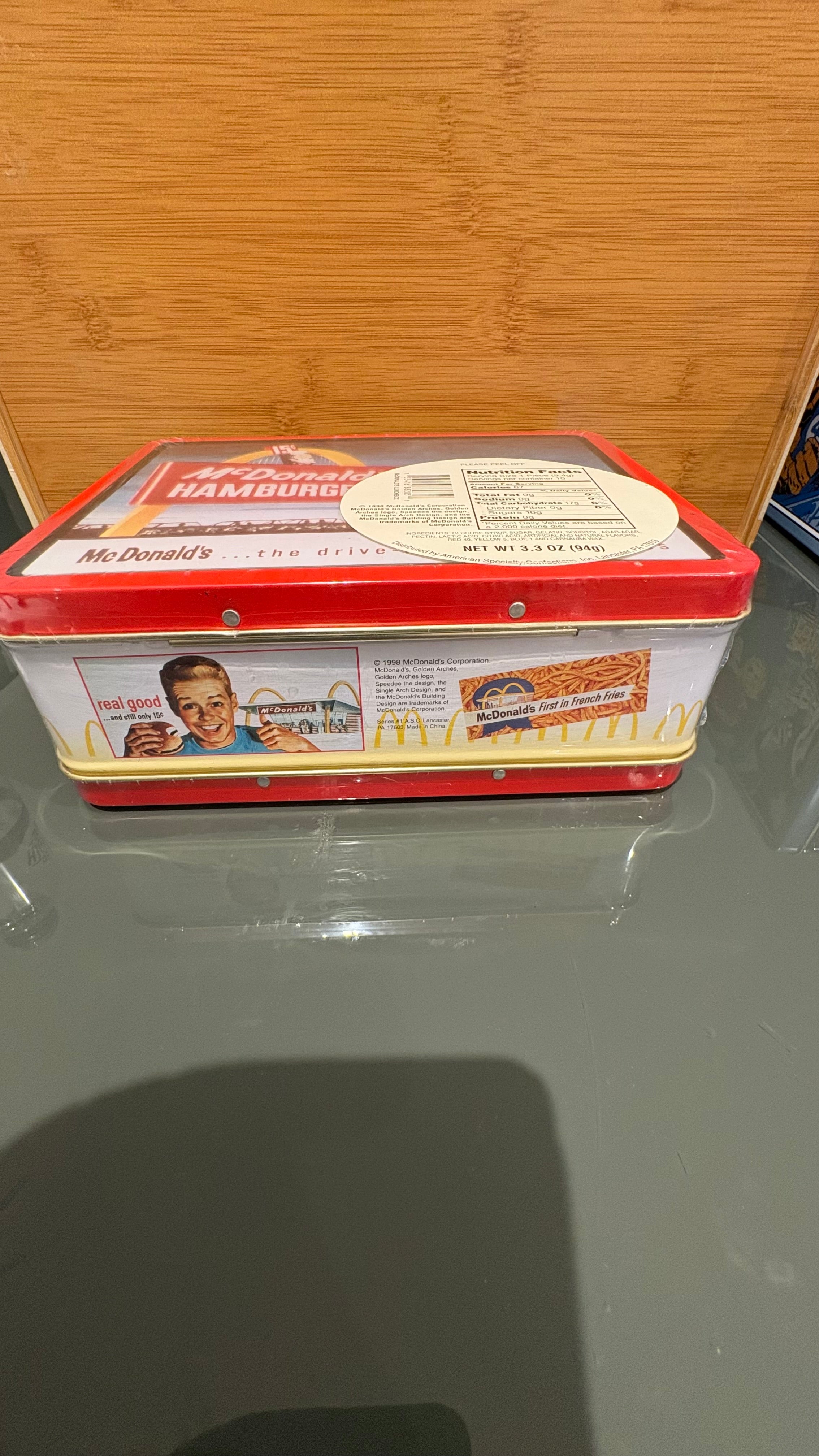 McDonald's Hamburgers Lunchbox Metal Tin – 1998 Vintage Collectible (New & Sealed)