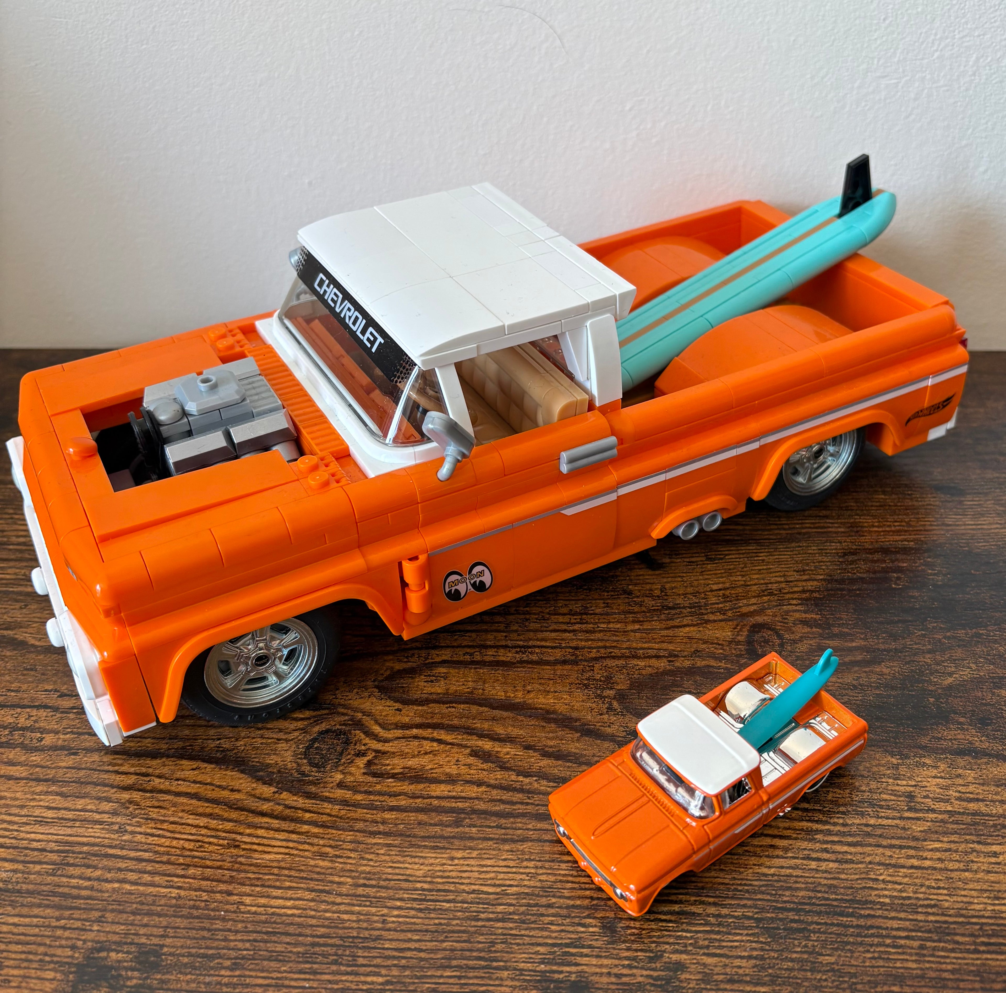 Mattel Hot Wheels - Brick Shop Custom '62 Chevy Pickup Construction Toy Model