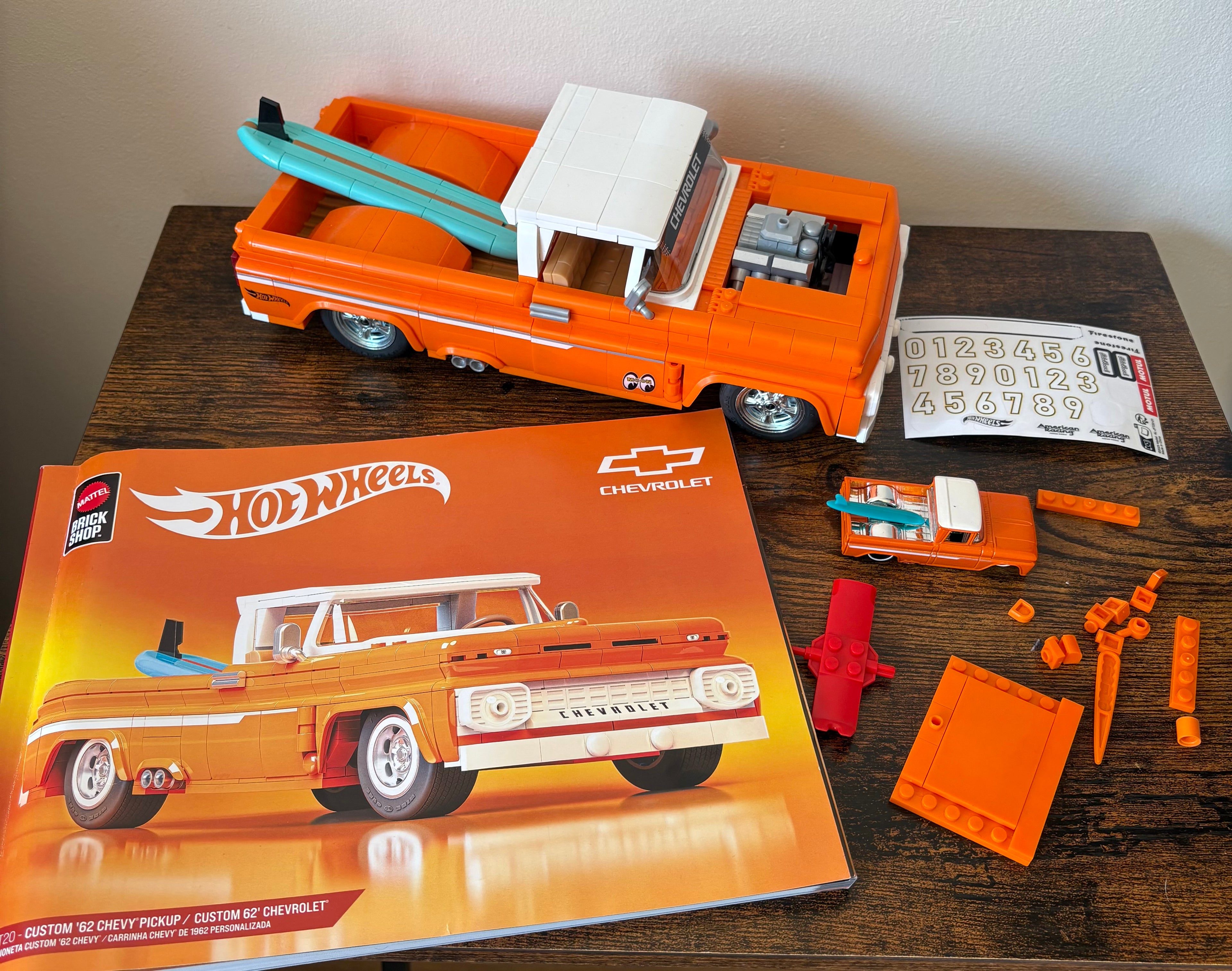 Mattel Hot Wheels - Brick Shop Custom '62 Chevy Pickup Construction Toy Model