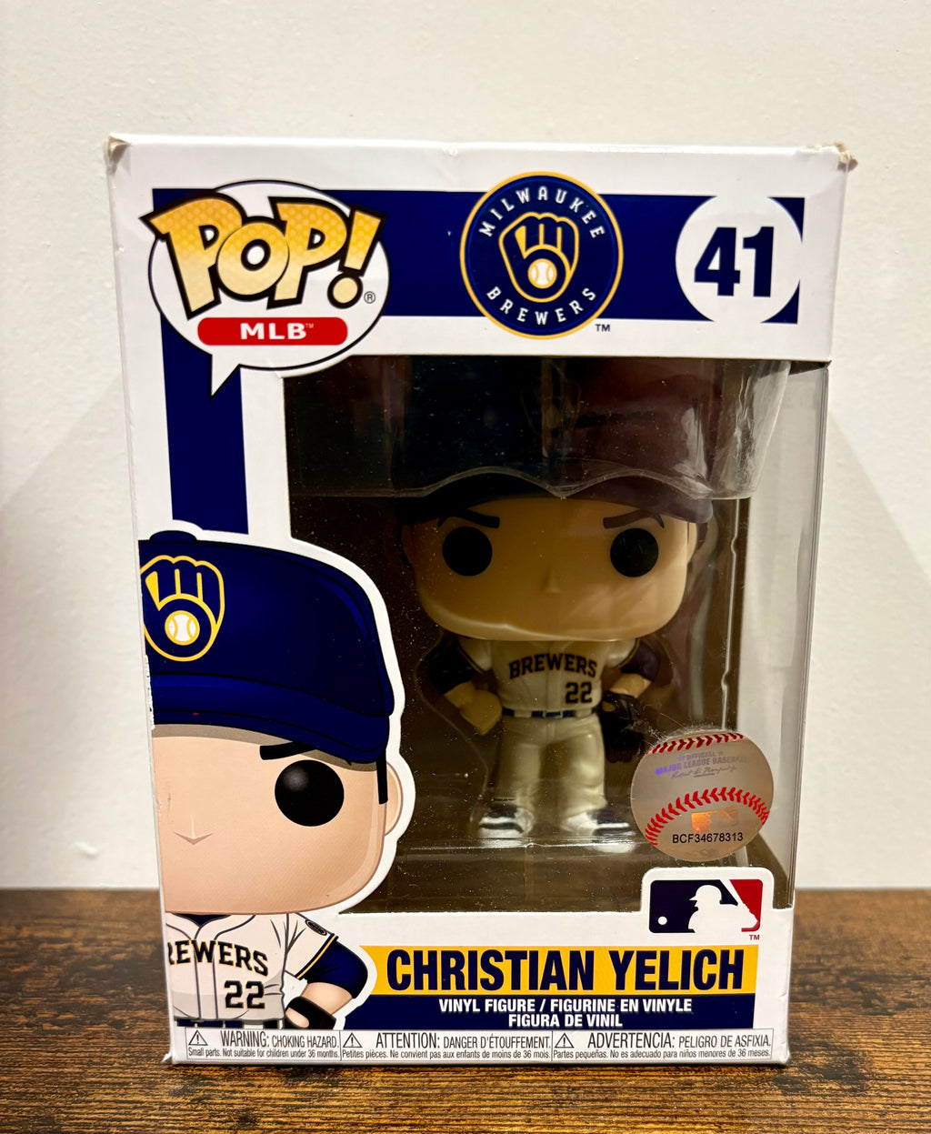 Funko Pop! Vinyl: Christian Yelich #41 slight damage to corner of box