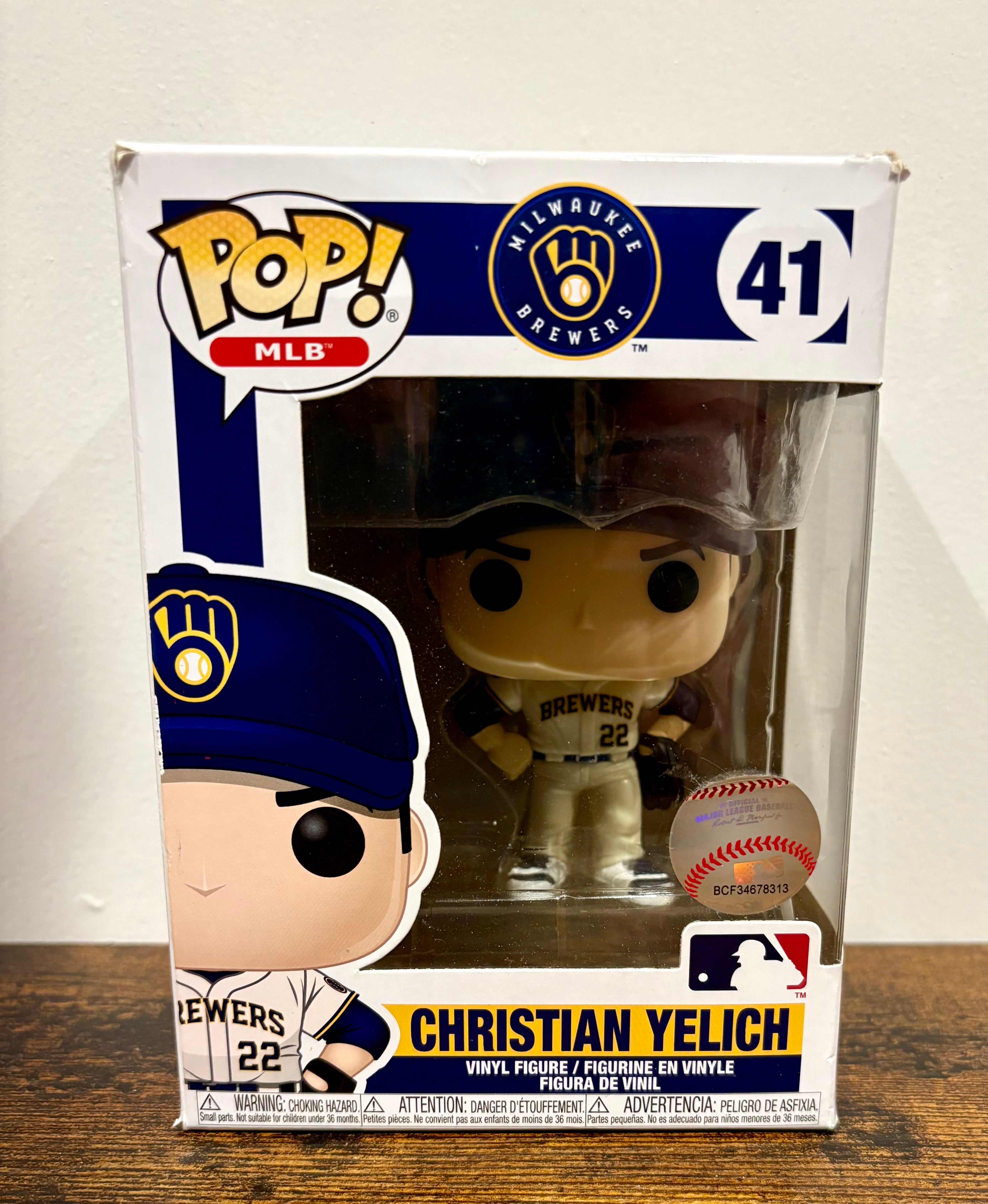 Funko Pop! Vinyl: Christian Yelich #41 slight damage to corner of box