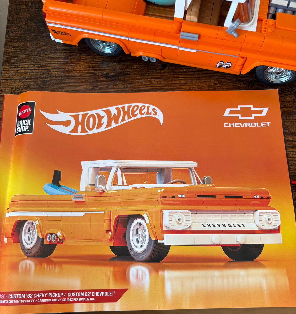 Mattel Hot Wheels - Brick Shop Custom '62 Chevy Pickup Construction Toy Model