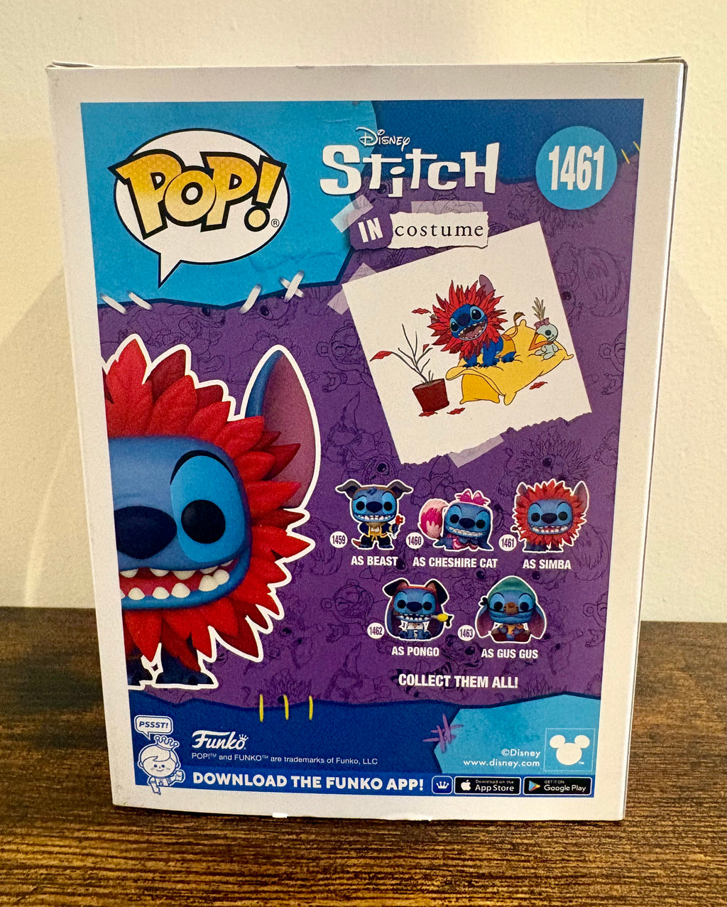 Funko Pop Vinyl Figure Stitch In Costume As Simba Disney #1461 New Collectable