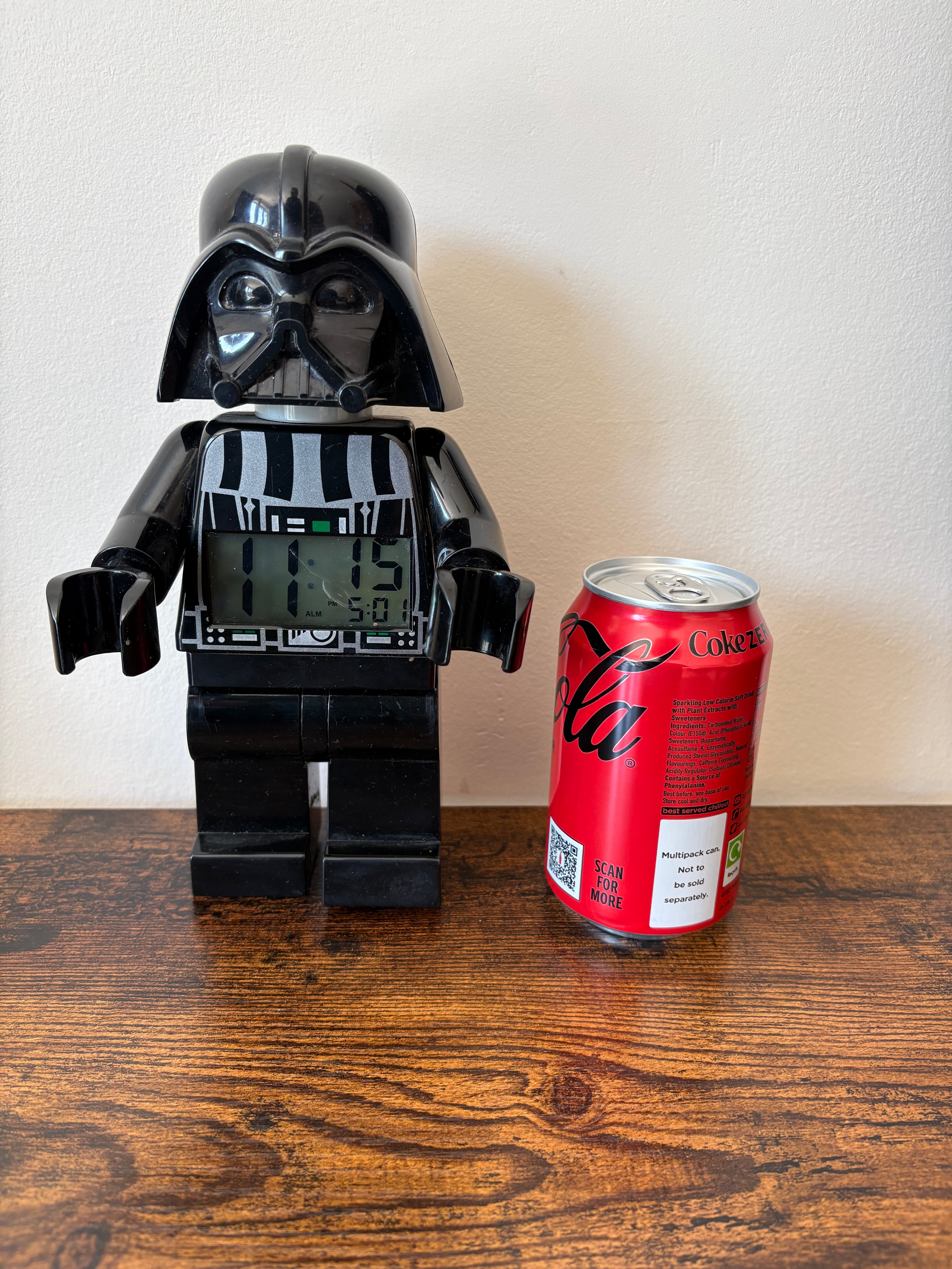 LEGO pre-loved Star Wars Darth Vader Digital Alarm Clock Black Figure Tested Working