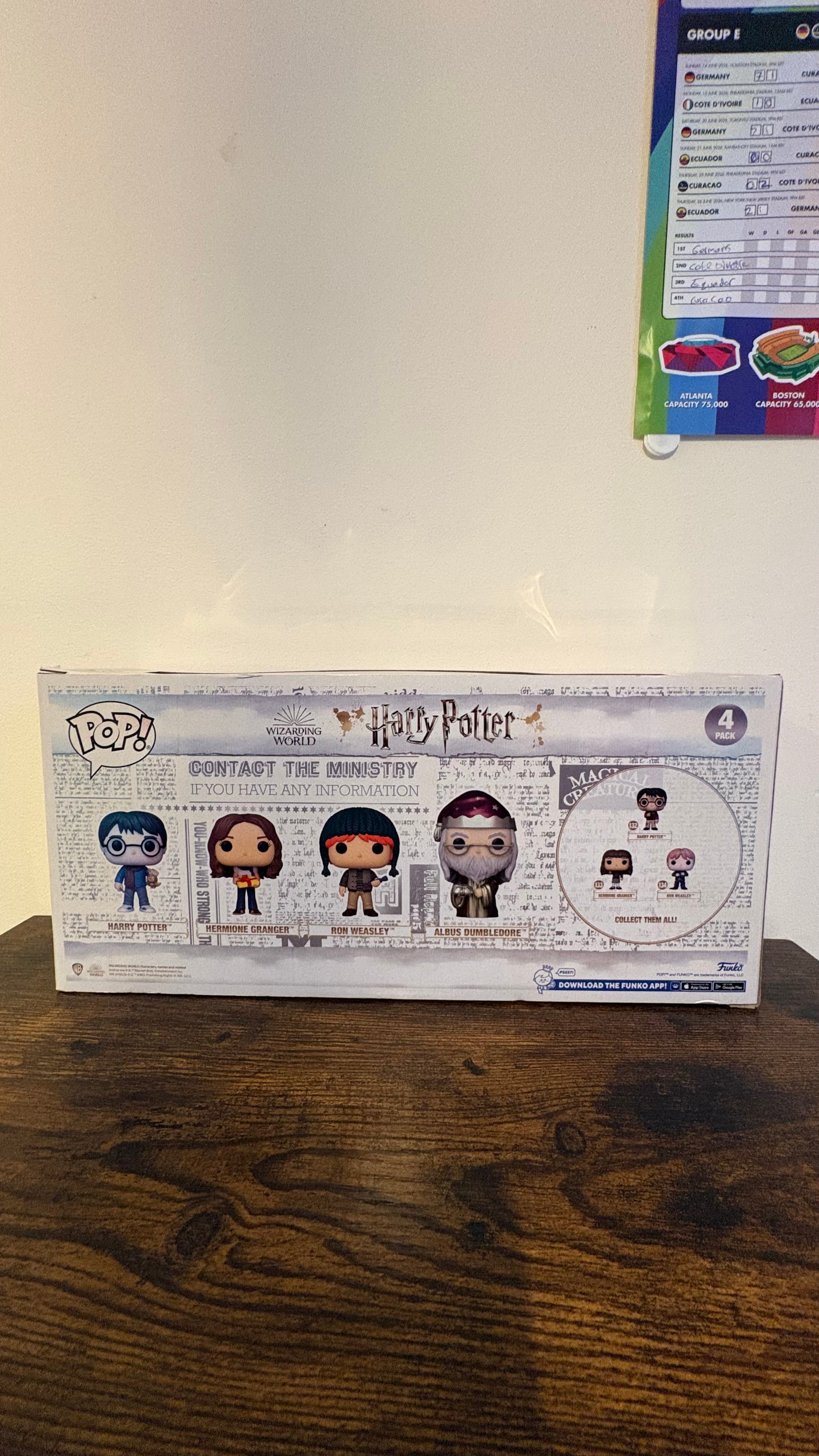 Harry Potter Funko Pop 4-Pack Figure Set featuring Harry, Hermione, Ron & Dumbledore