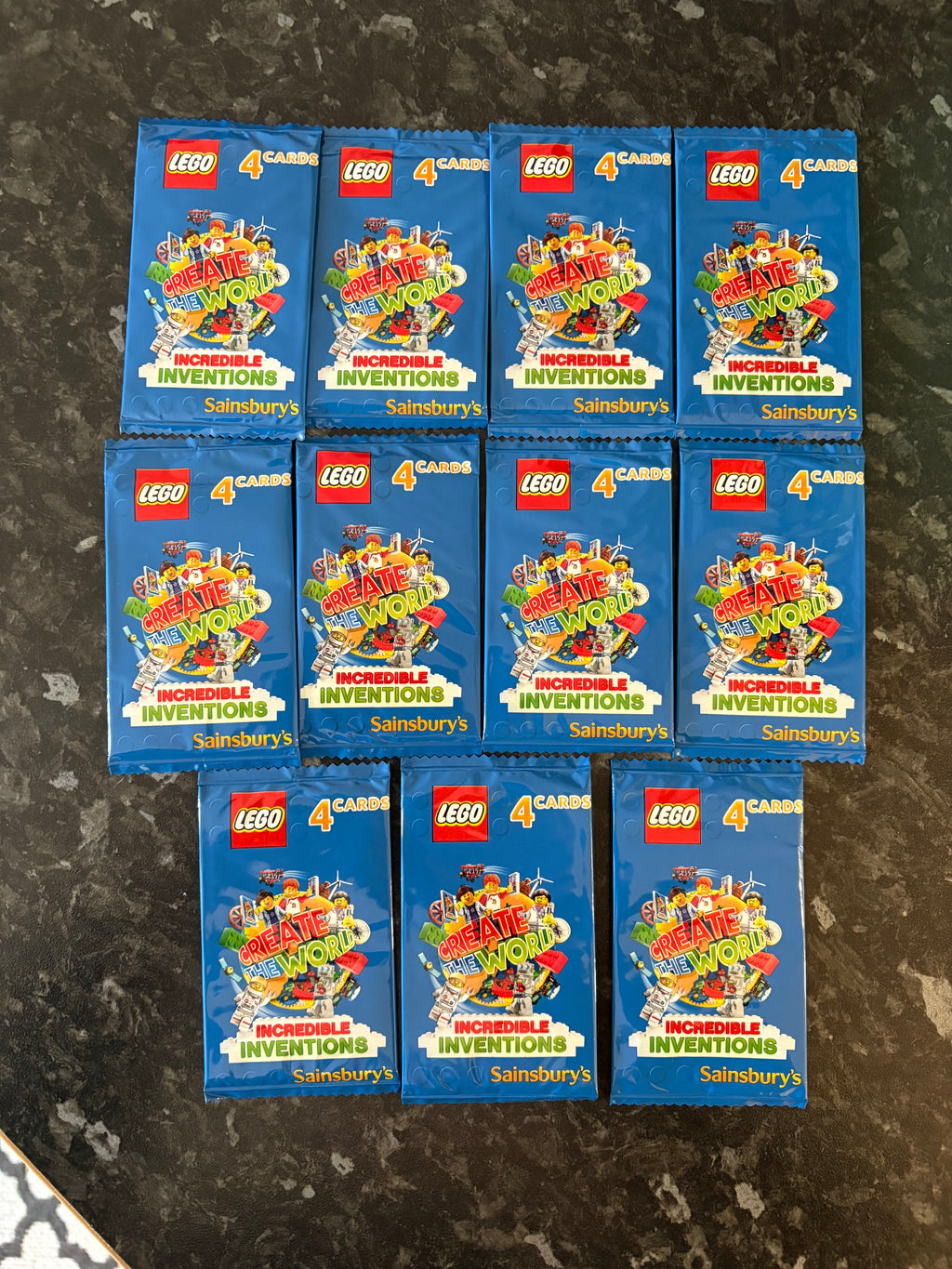 Lego Create the World Incredible Inventions 4 Cards per pack - price for all 11 packs