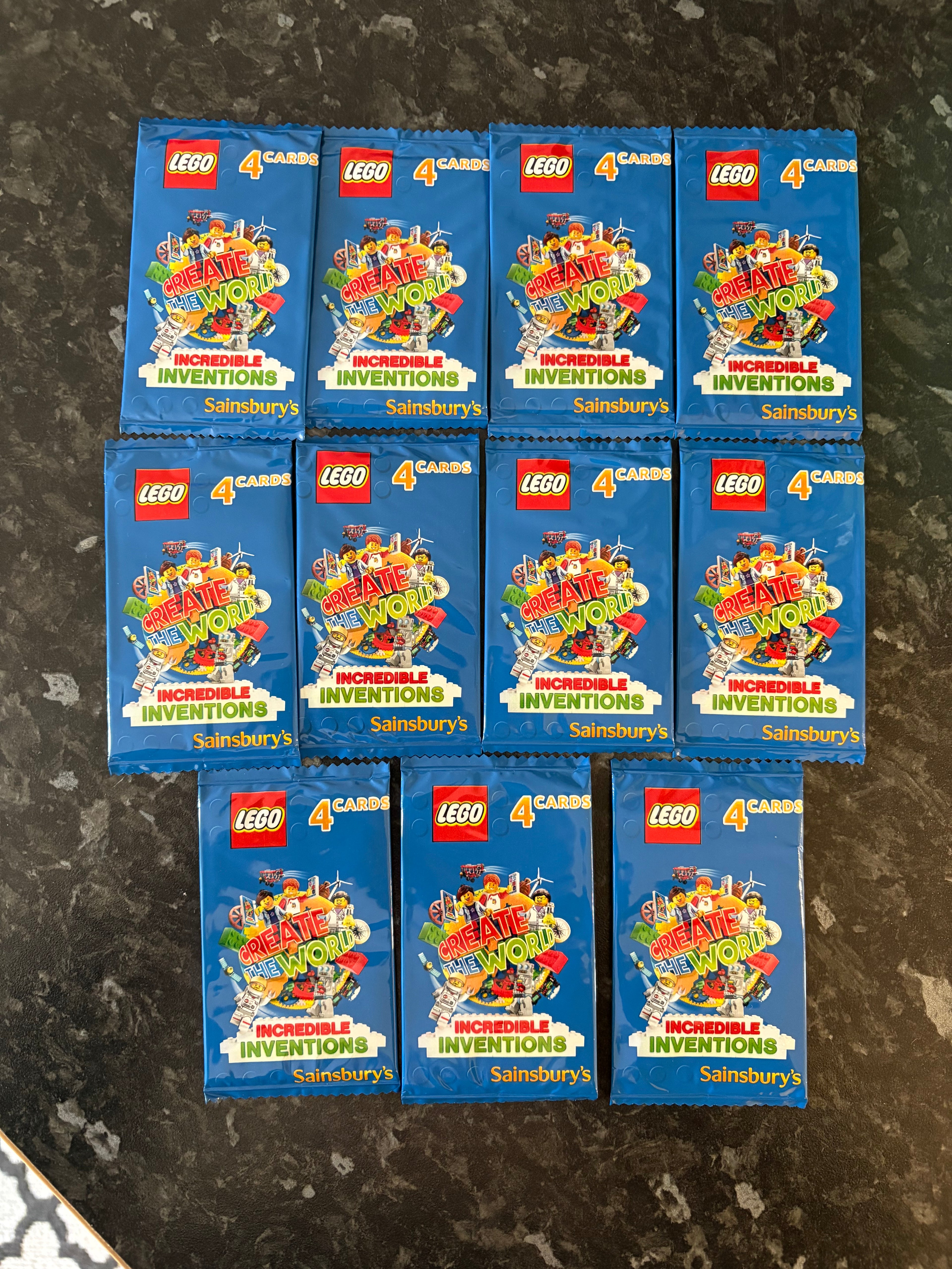 Lego Create the World Incredible Inventions 4 Cards per pack - price for all 11 packs