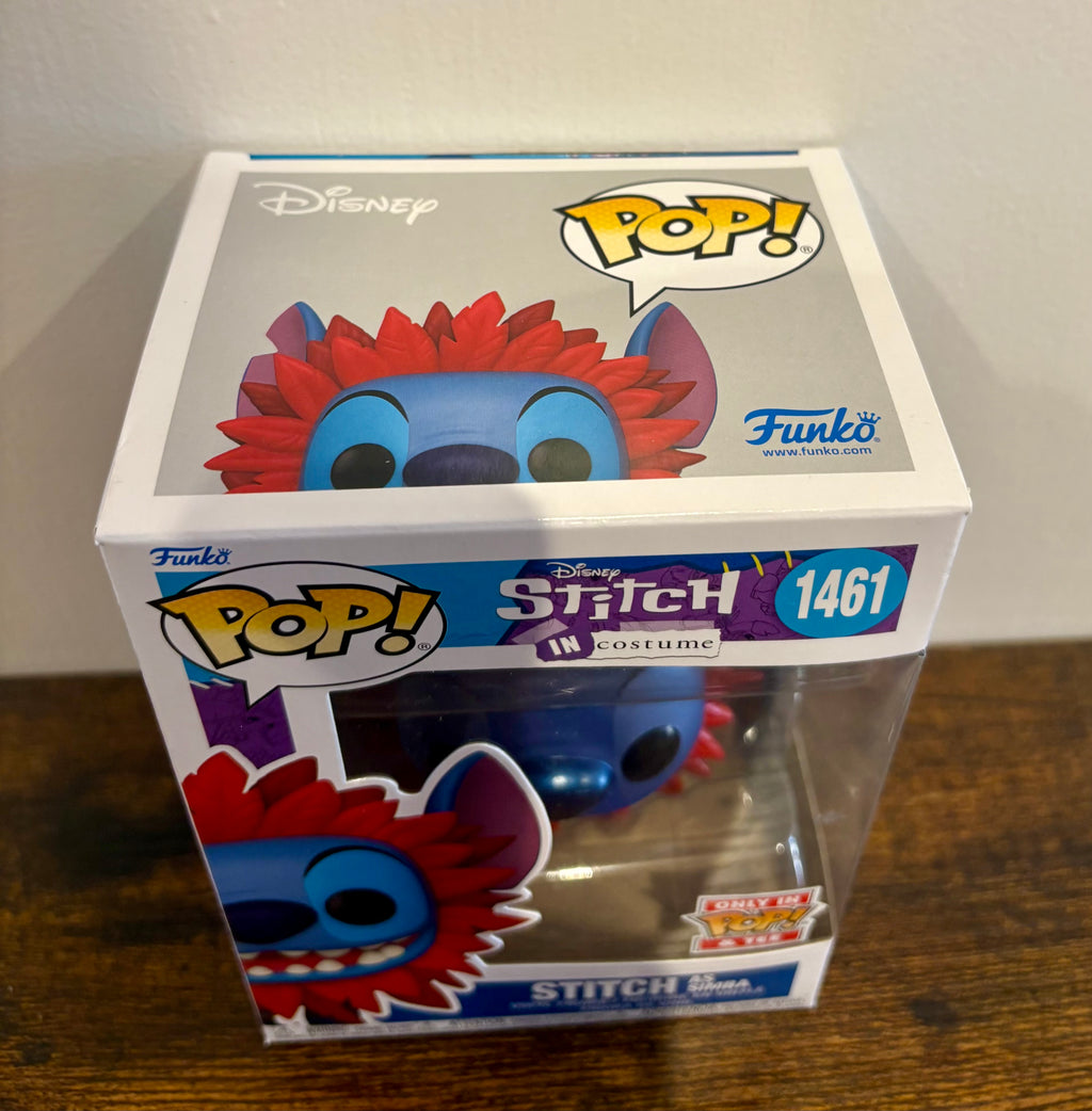 Funko Pop Vinyl Figure Stitch In Costume As Simba Disney #1461 New Collectable