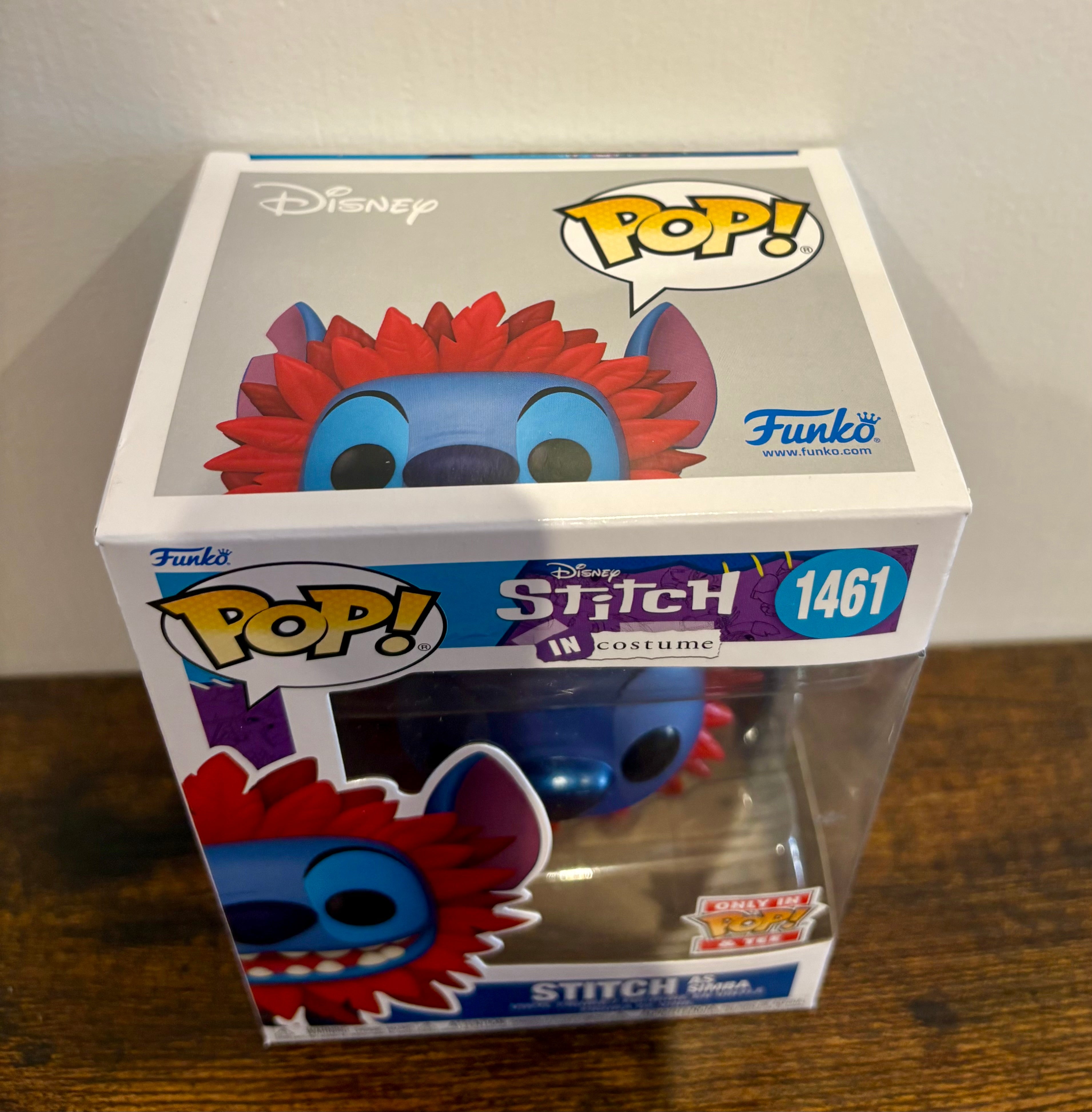 Funko Pop Vinyl Figure Stitch In Costume As Simba Disney #1461 New Collectable