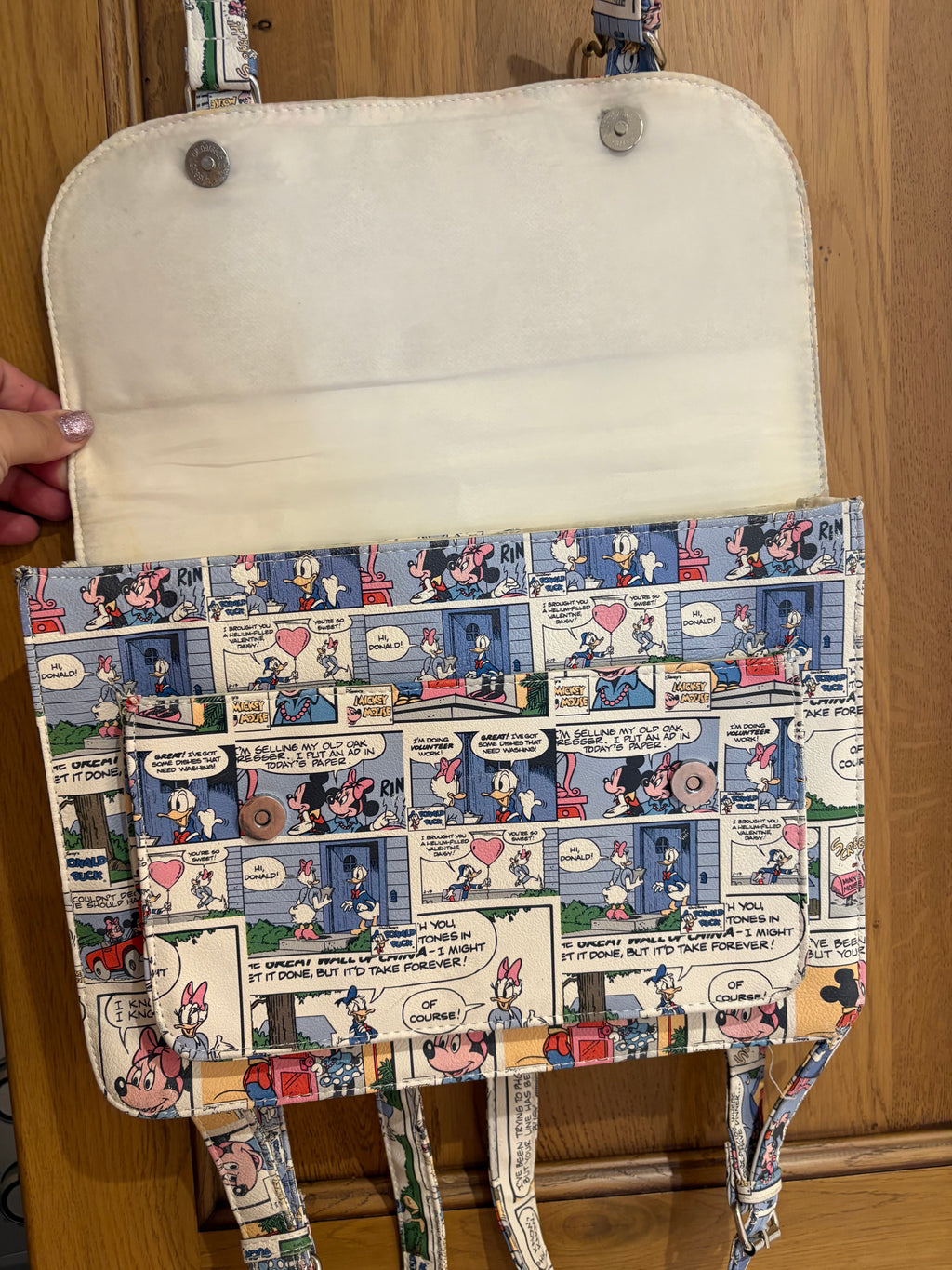 Collectables - Disney Comic Cartoon Strip Satchel Bag Minnie Mickey Mouse Donald Daisy Duck