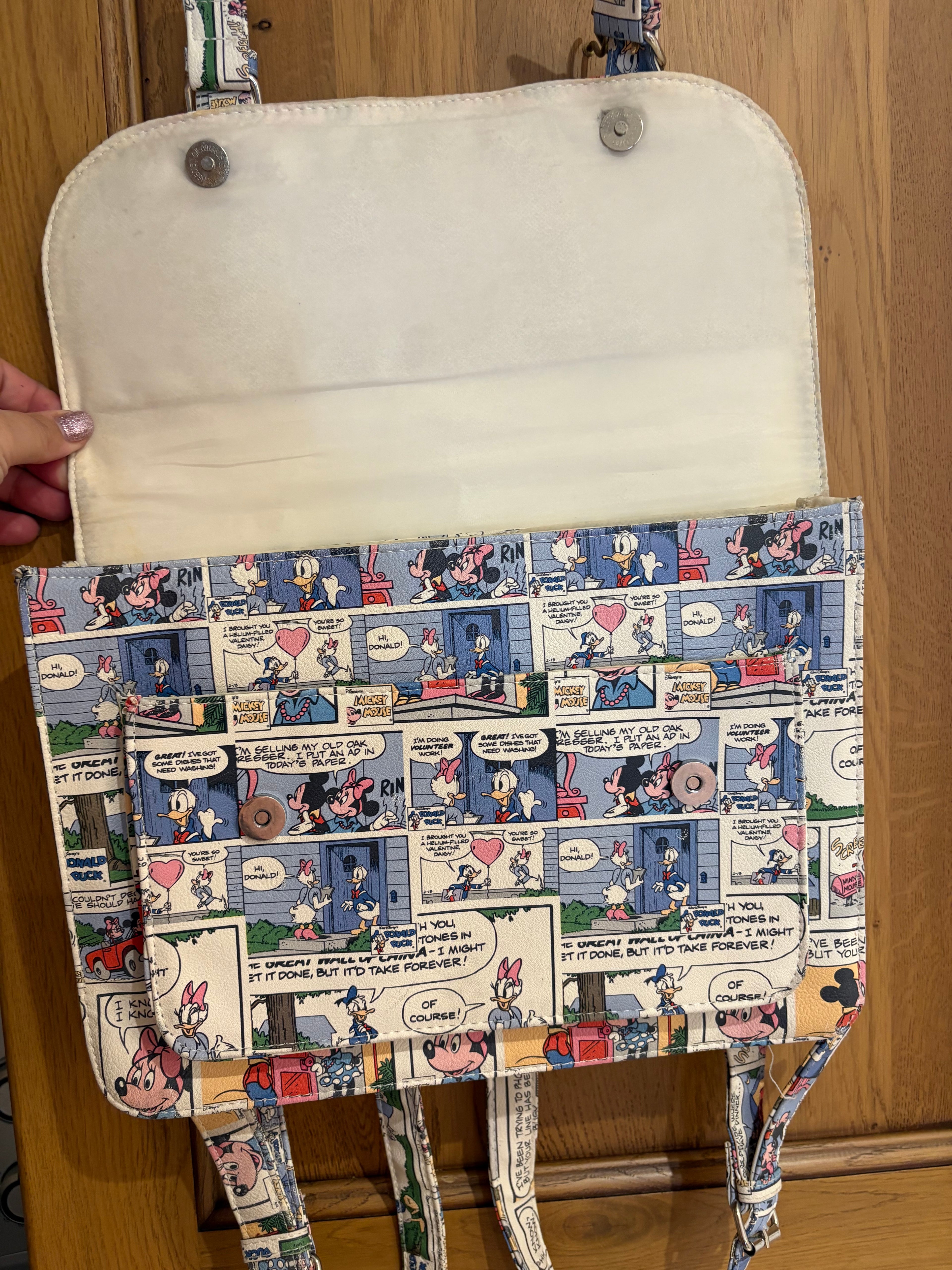 Collectables - Disney Comic Cartoon Strip Satchel Bag Minnie Mickey Mouse Donald Daisy Duck