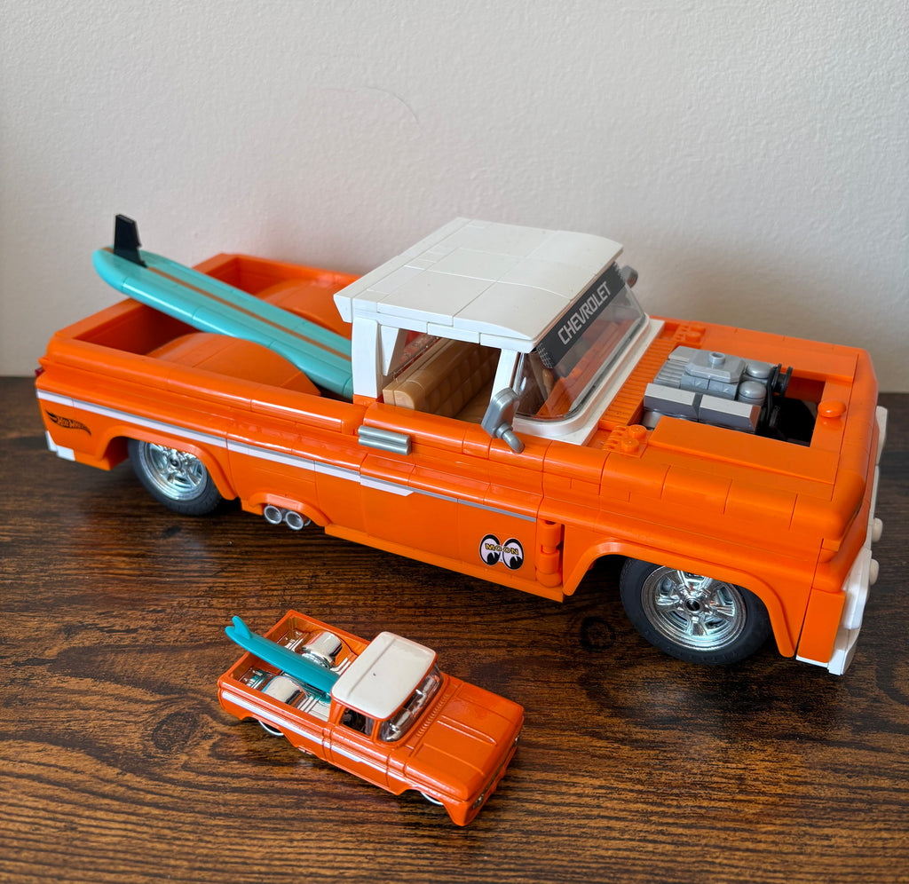 Mattel Hot Wheels - Brick Shop Custom '62 Chevy Pickup Construction Toy Model