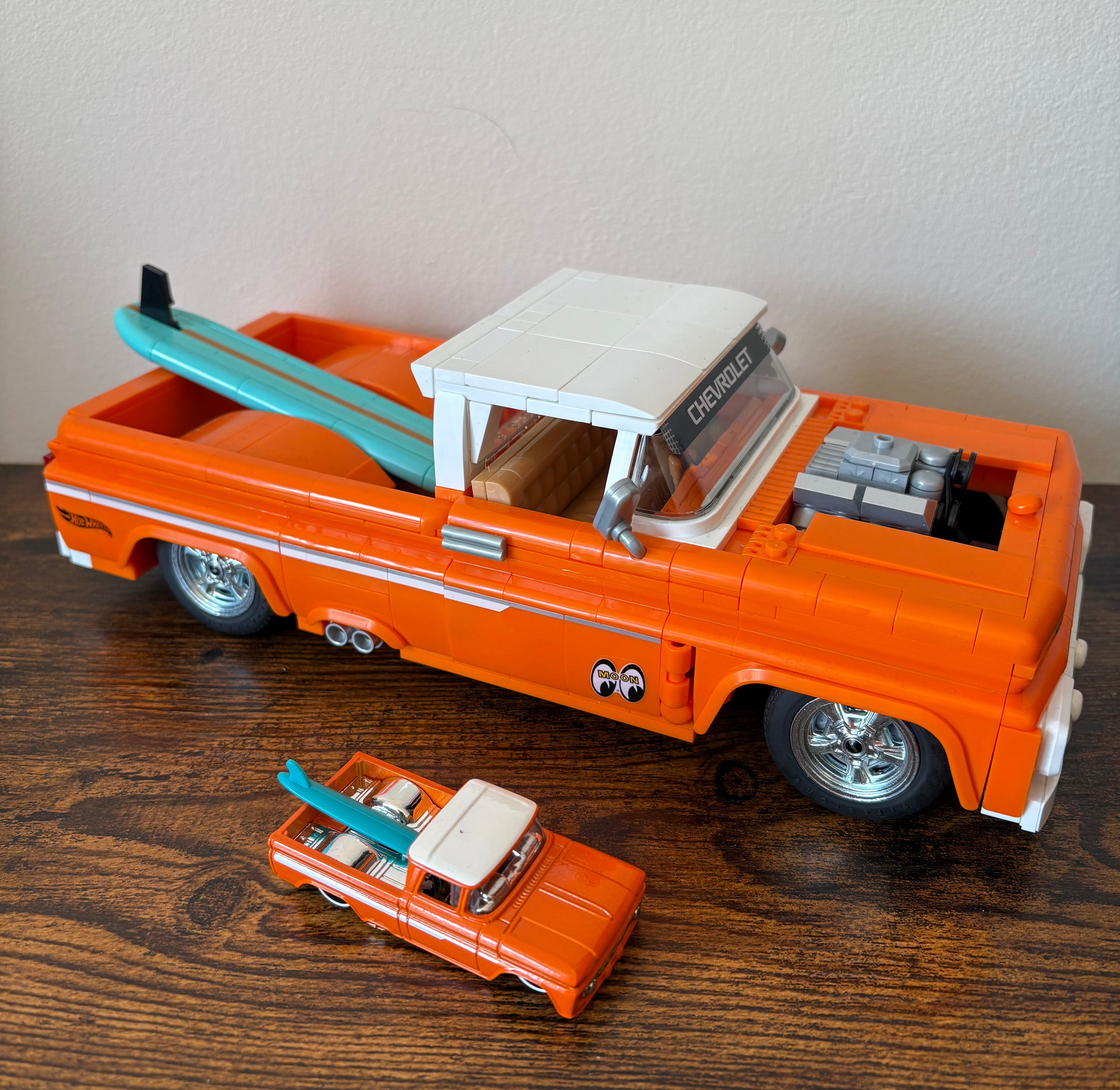 Mattel Hot Wheels - Brick Shop Custom '62 Chevy Pickup Construction Toy Model