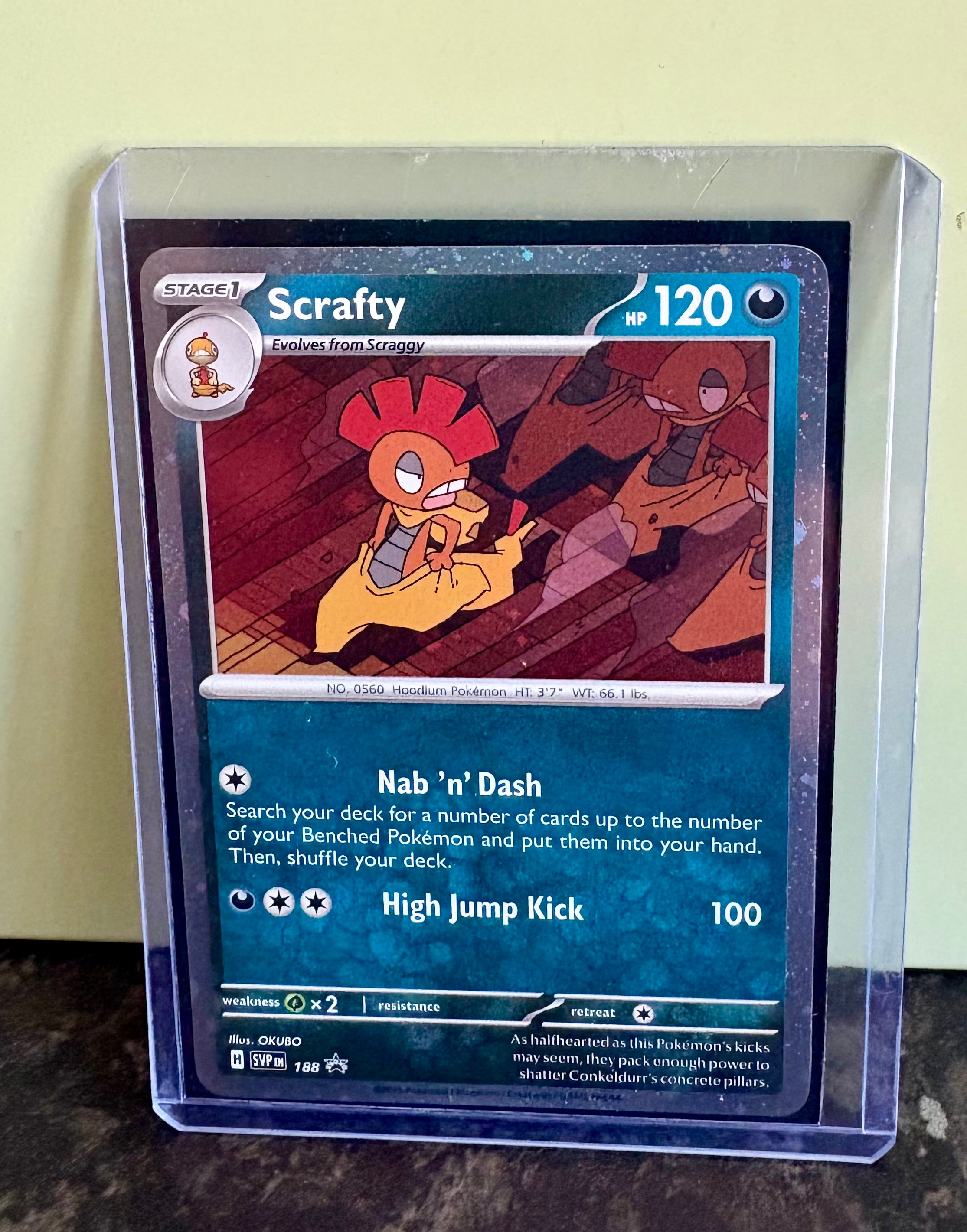 Pokemon Card Scrafty 188 Black Star Promo Cosmo Holo Near Mint