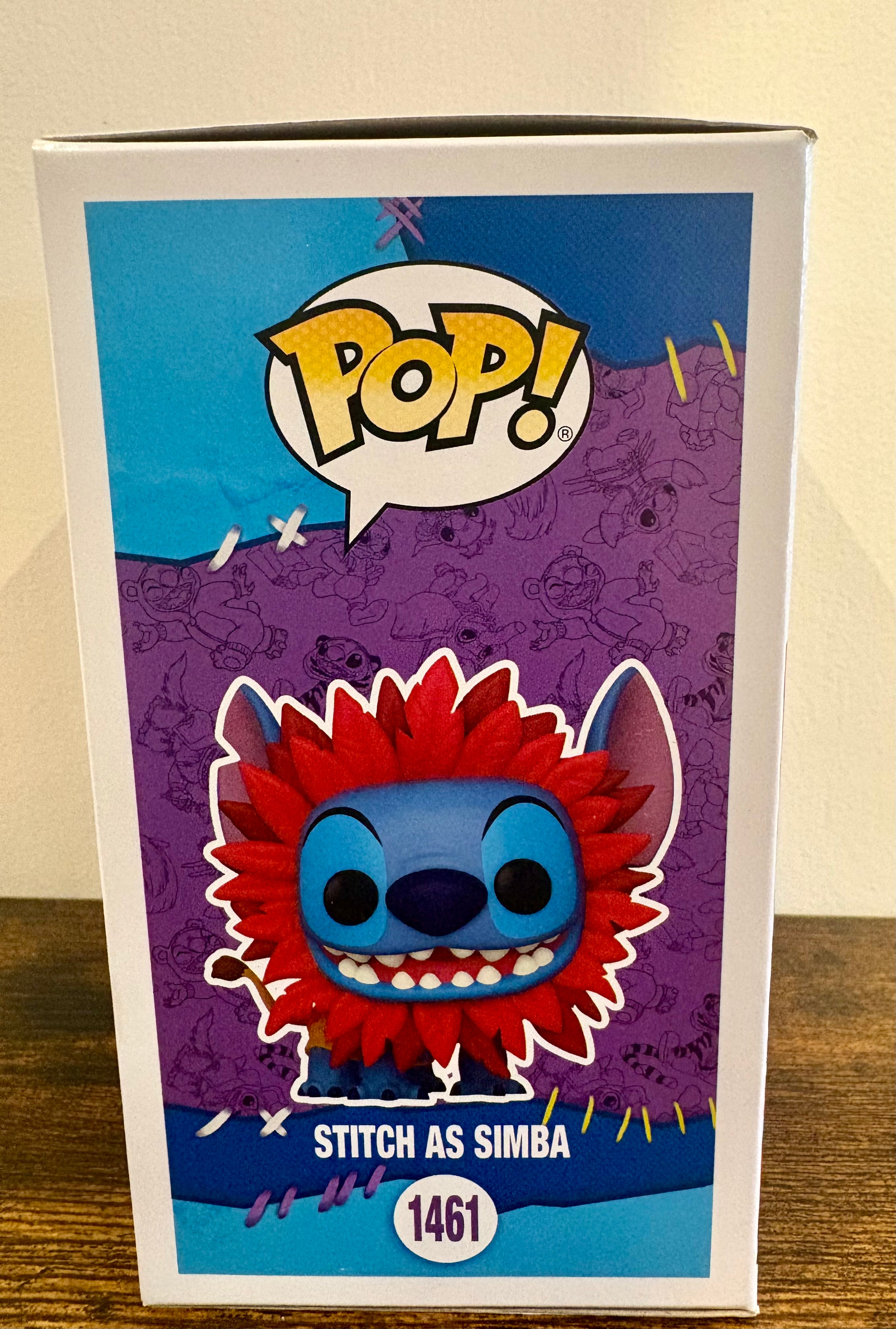 Funko Pop Vinyl Figure Stitch In Costume As Simba Disney #1461 New Collectable