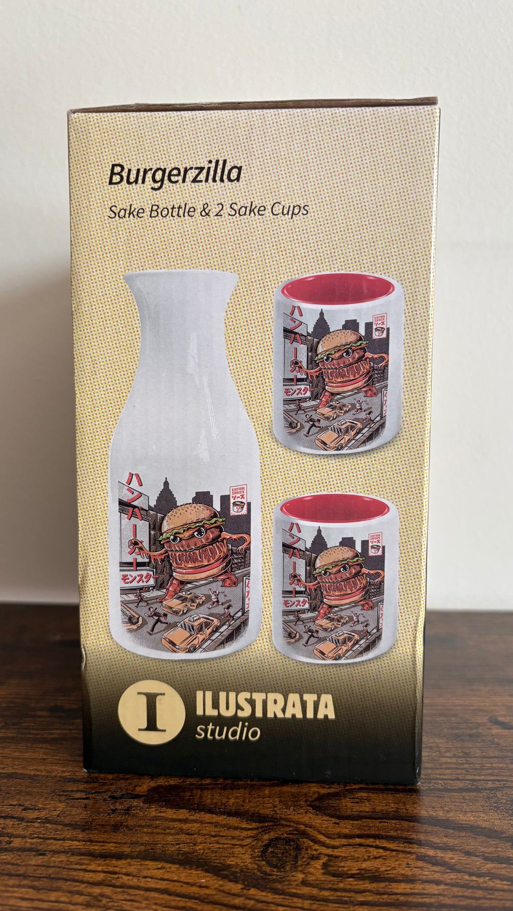 Burgerzilla Saka Bottle & 2 Cups.