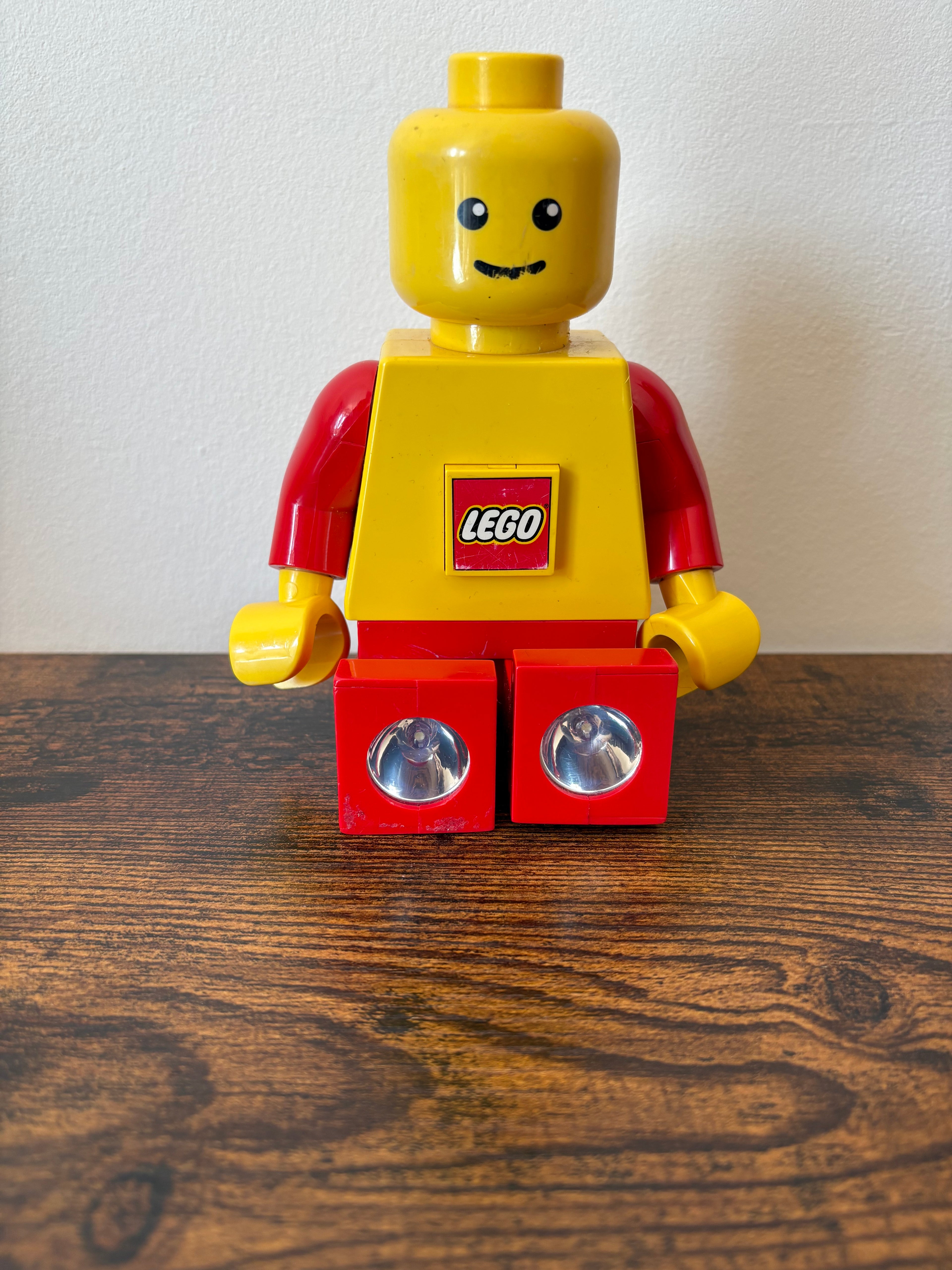Lego pre-loved Man Flashlight Feet Red Yellow Minifigure Light Standing Working