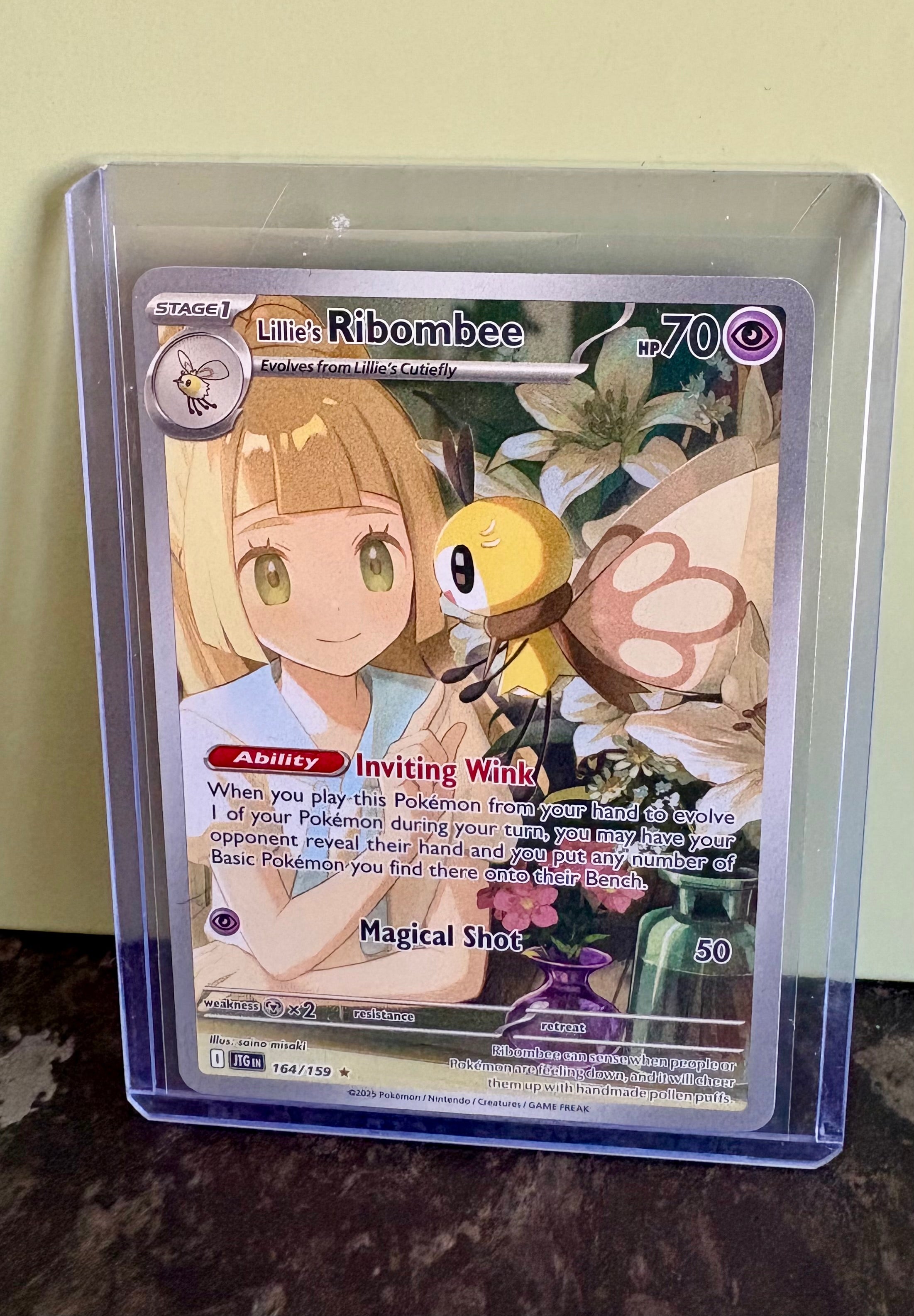 Pokemon TCG Journey Together Lillie's Ribombee Art Rare Card 164/159 NM