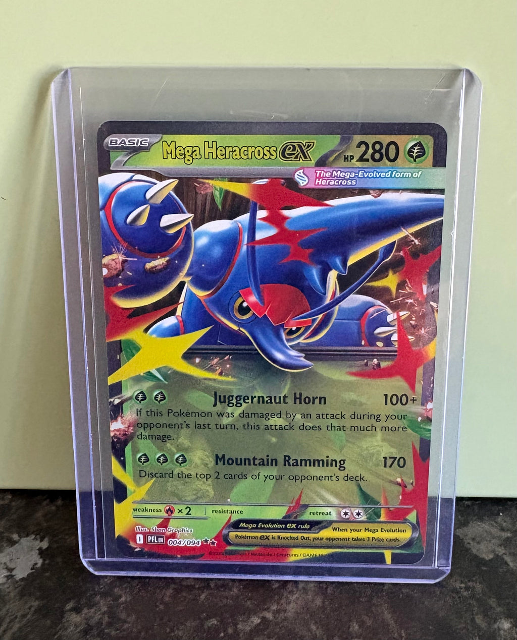 Pokemon - Mega Heracross ex - 004/094 - ME Phantasmal Flames - Half-Art
