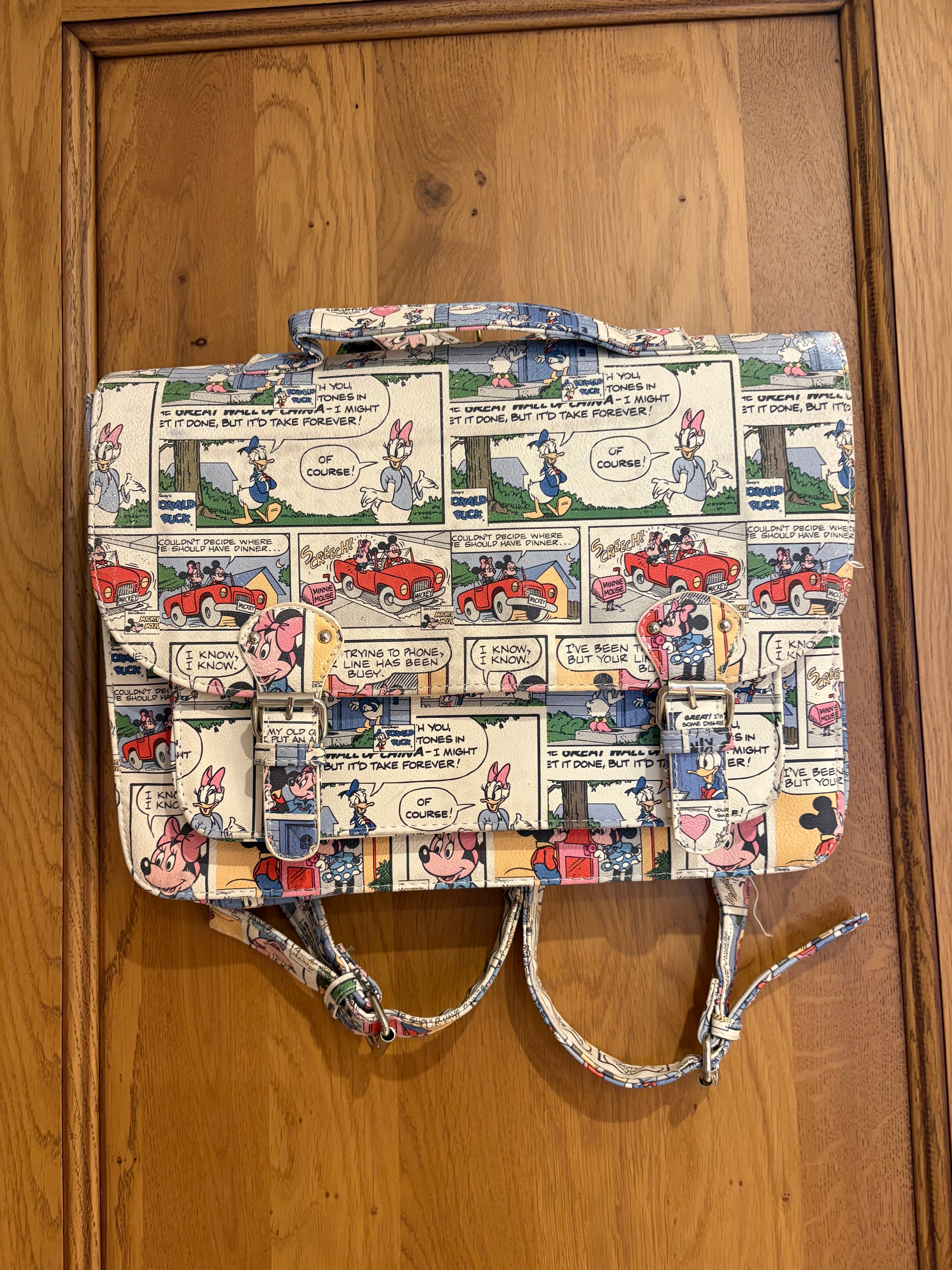 Collectables - Disney Comic Cartoon Strip Satchel Bag Minnie Mickey Mouse Donald Daisy Duck